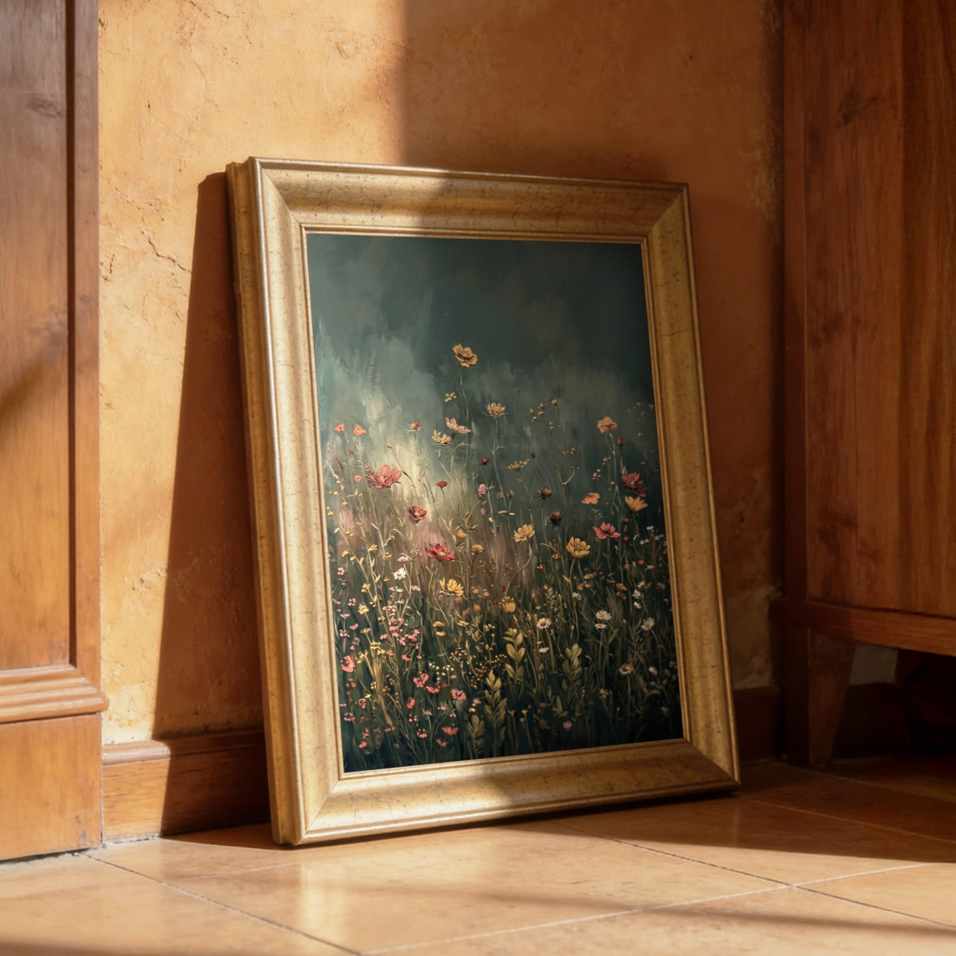 "Deep Green" Floral Tablo