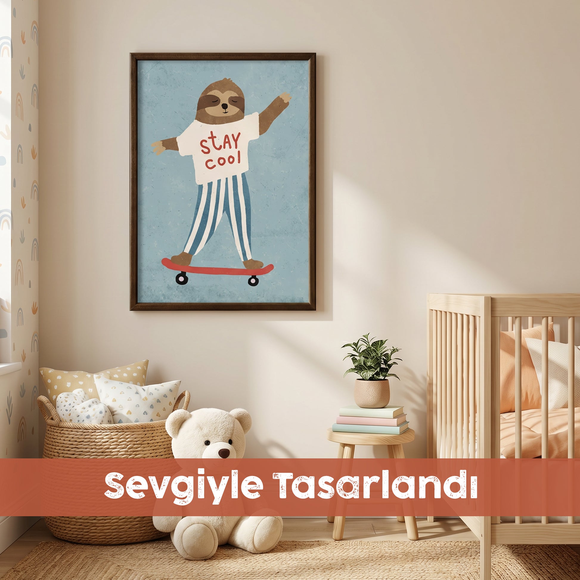 "Kaykay Yapan Miskin" Çocuk Odası Tablosu
