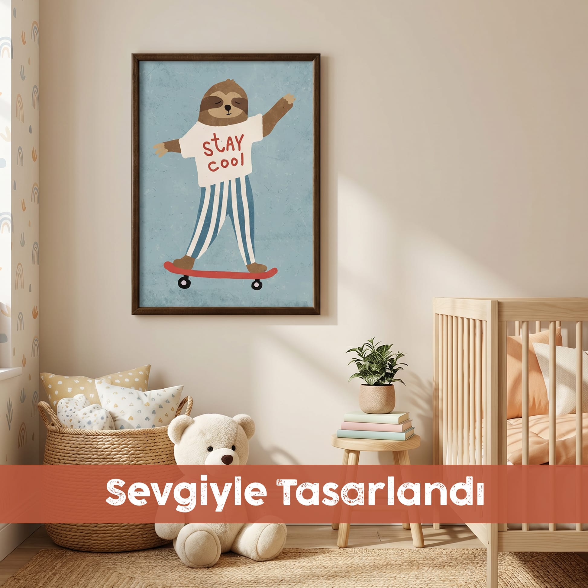 "Kaykay Yapan Miskin" Çocuk Odası Tablosu