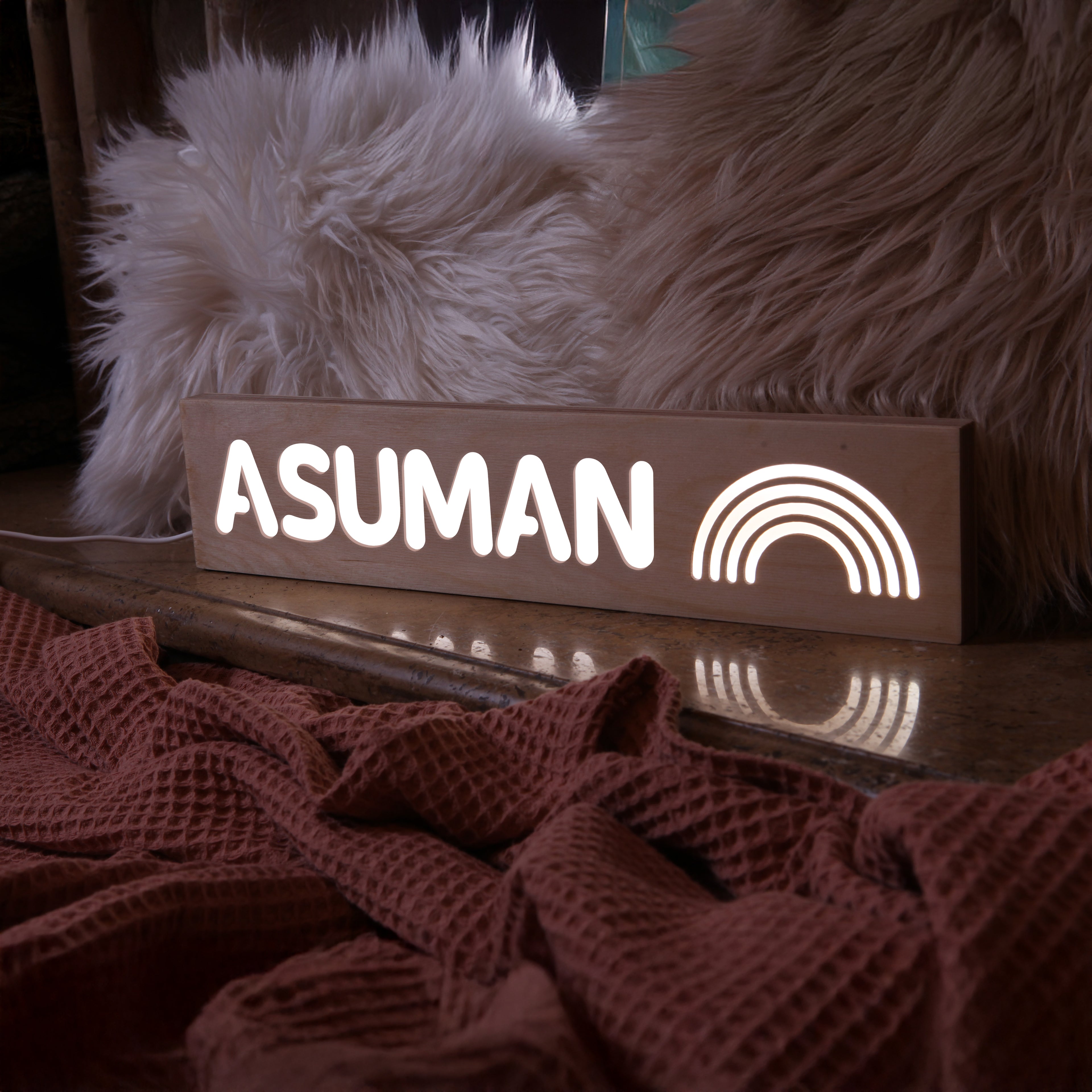 İSME ÖZEL HUŞ AĞACI LED GECE LAMBASI