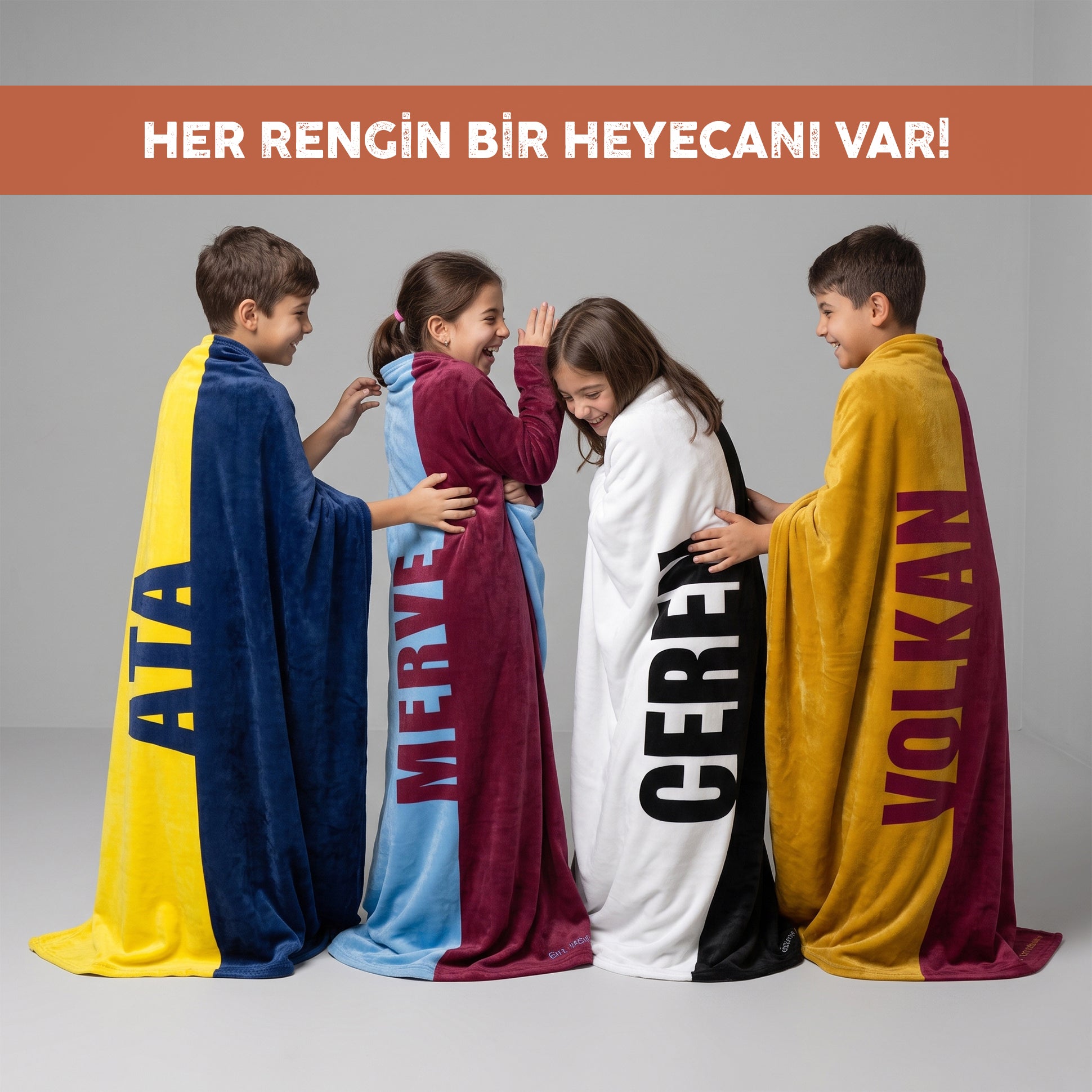 Kişiye Özel Gönül Renkleri Minky Battaniye