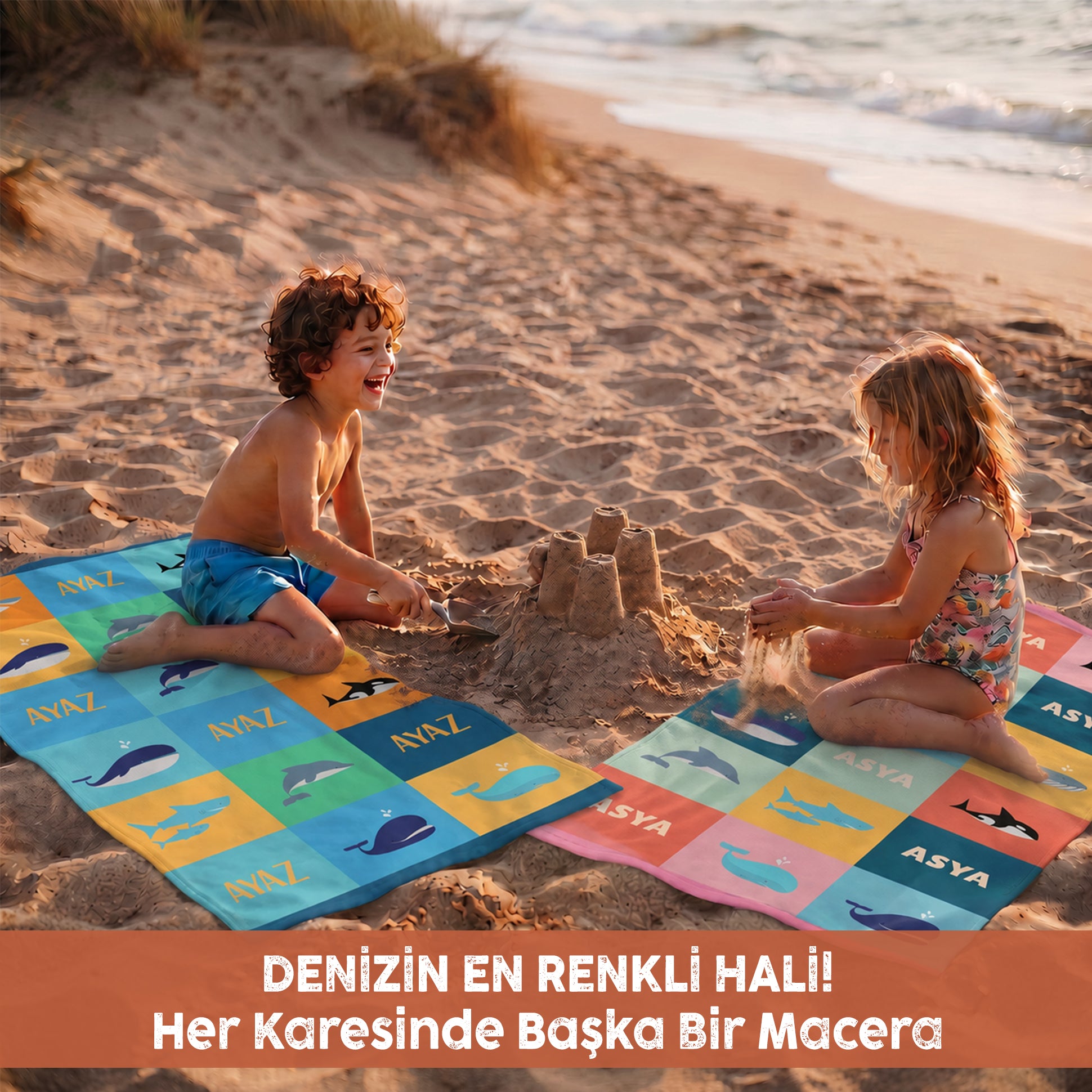 Kişiye Özel "OKYANUS MACERASI" Plaj Havlusu - Bonibom Özel Koleksiyonu