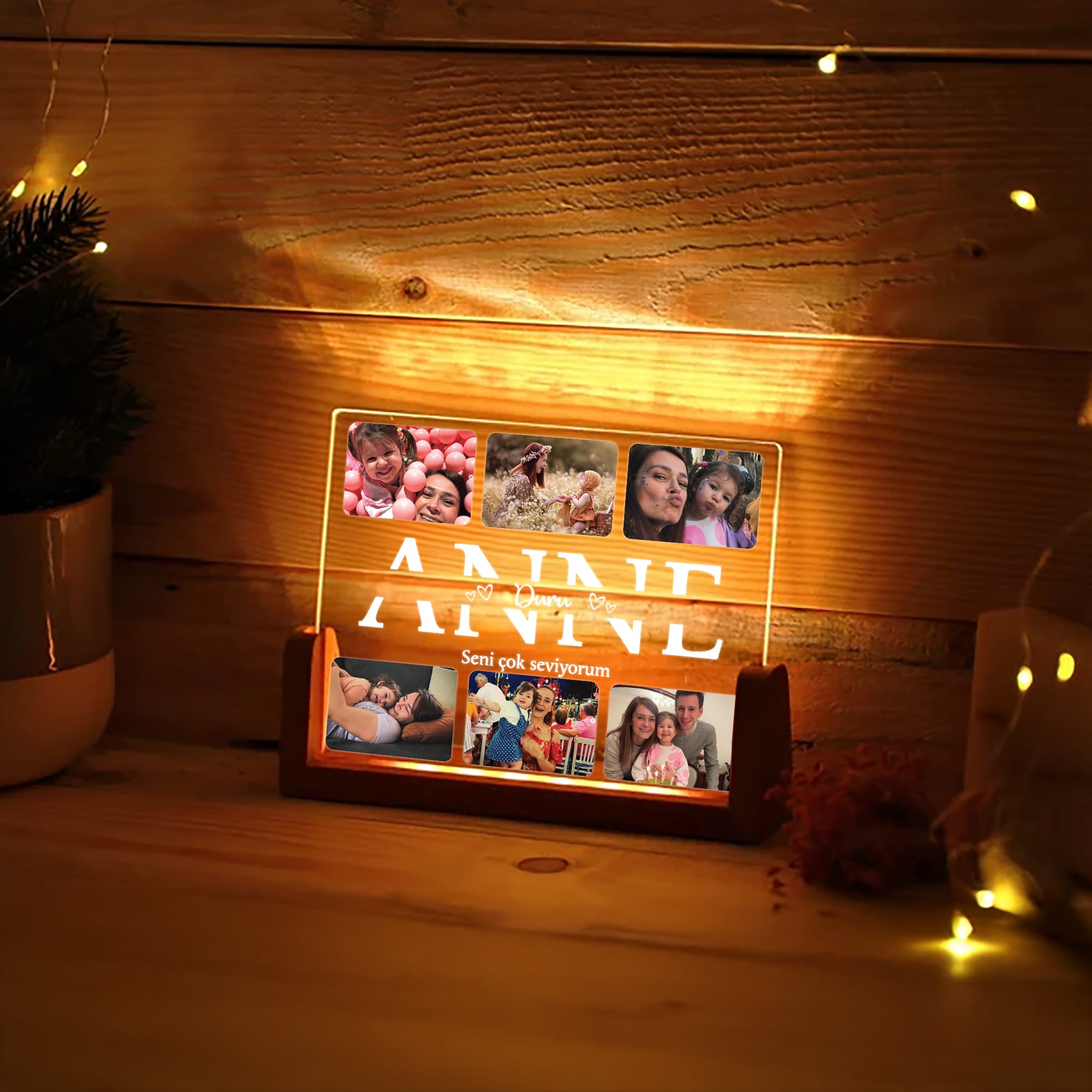 KİŞİYE ÖZEL "ANNE" GECE LAMBASI