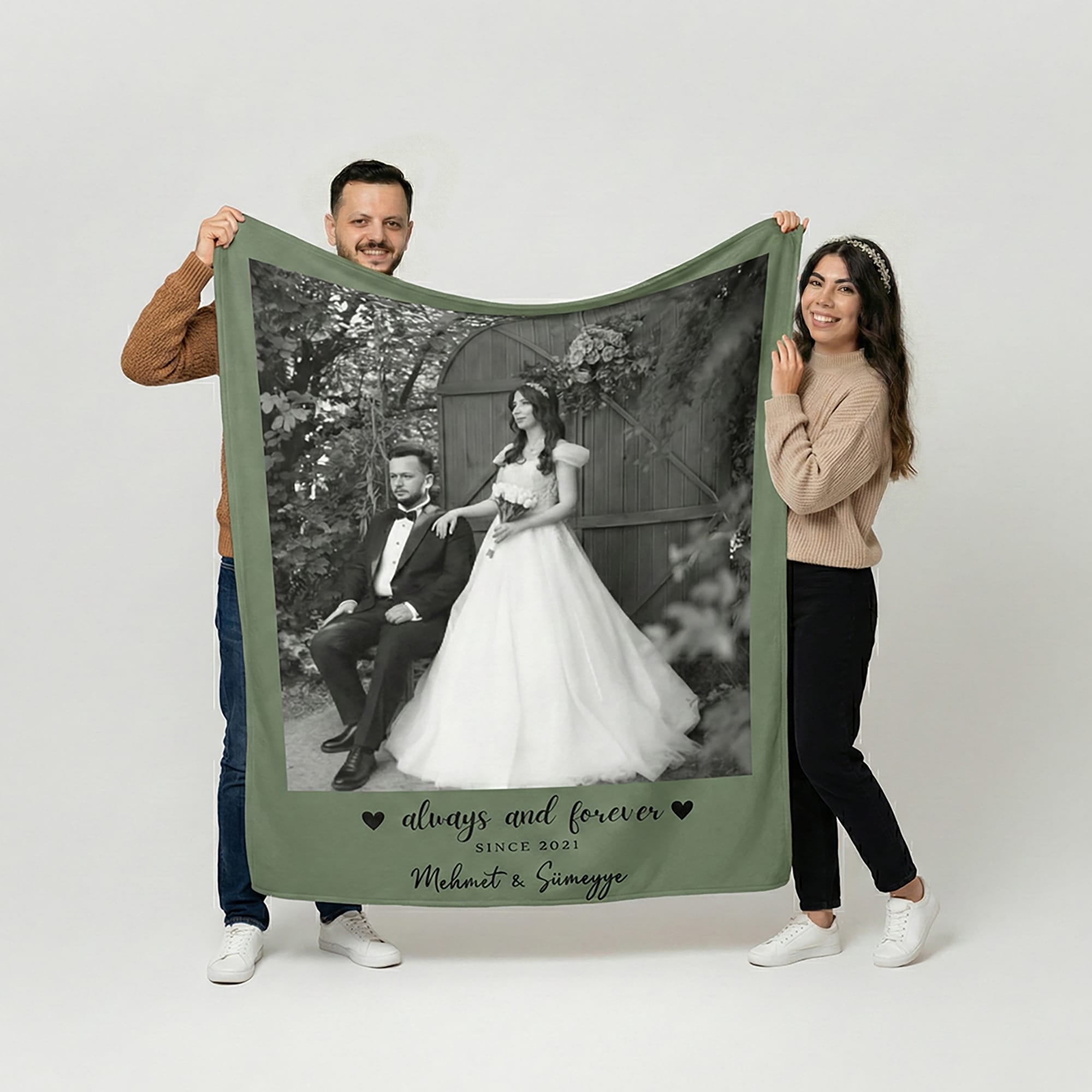 Sevgililer Gününe Özel Resim Kolajlı Battaniye