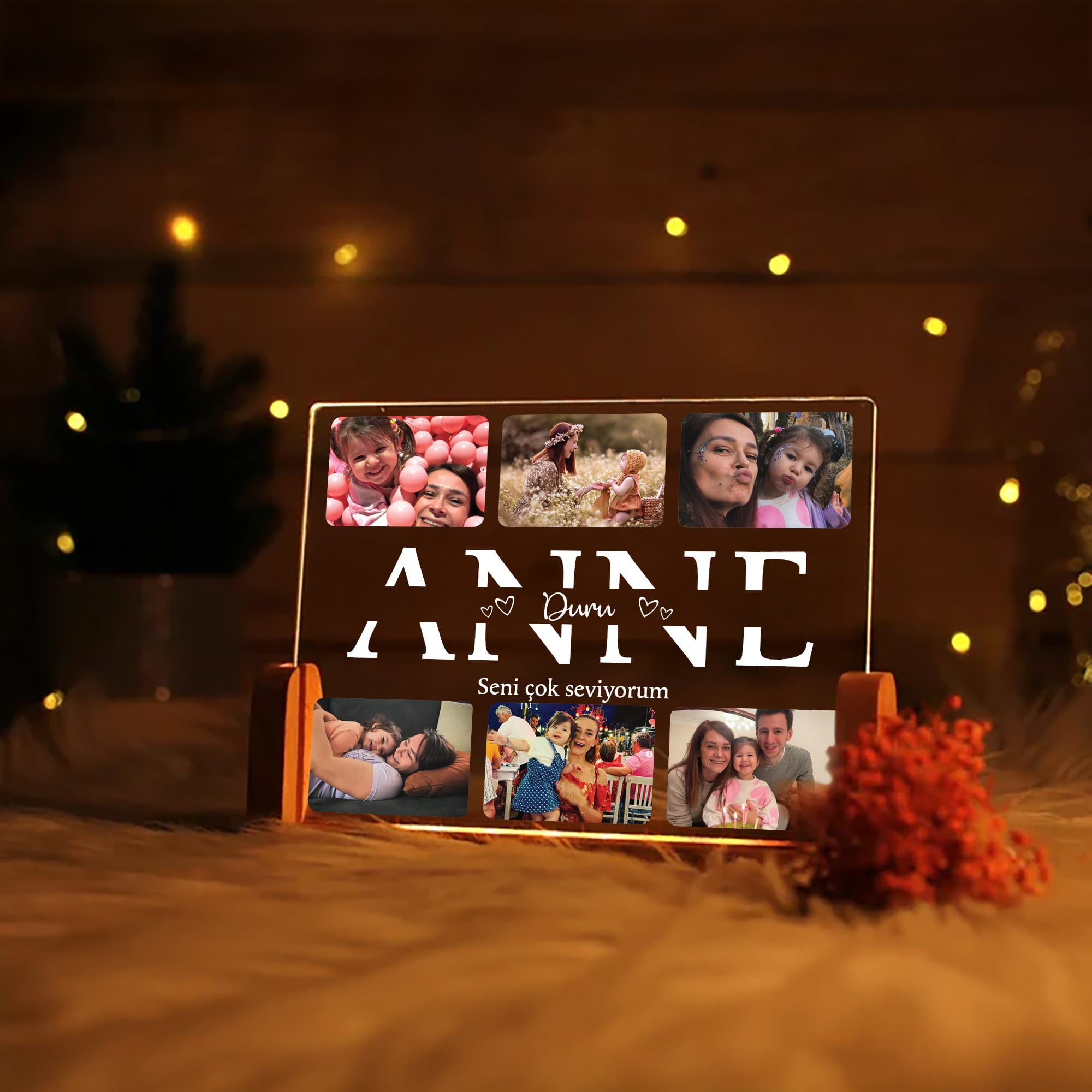 KİŞİYE ÖZEL "ANNE" GECE LAMBASI