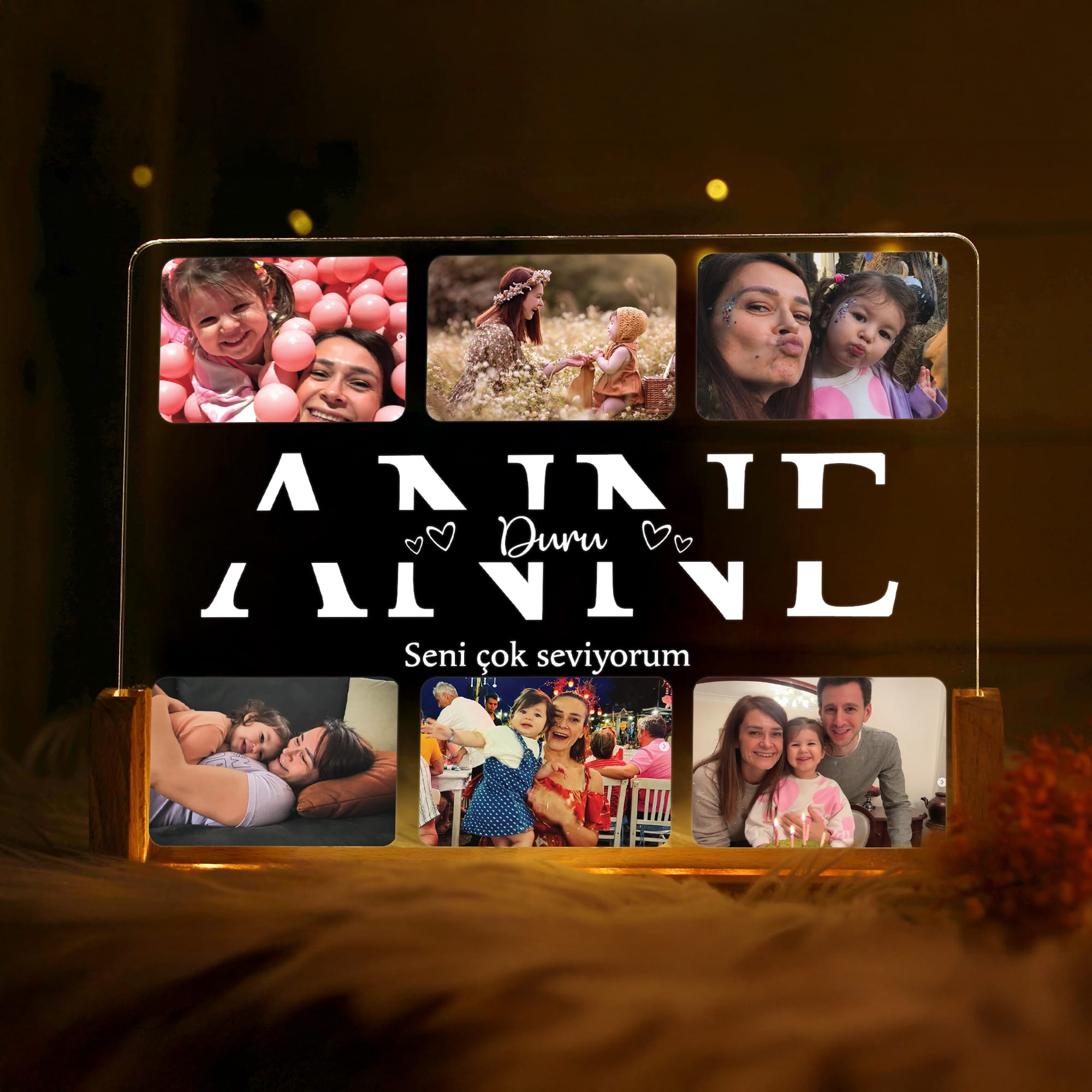 KİŞİYE ÖZEL "ANNE" GECE LAMBASI