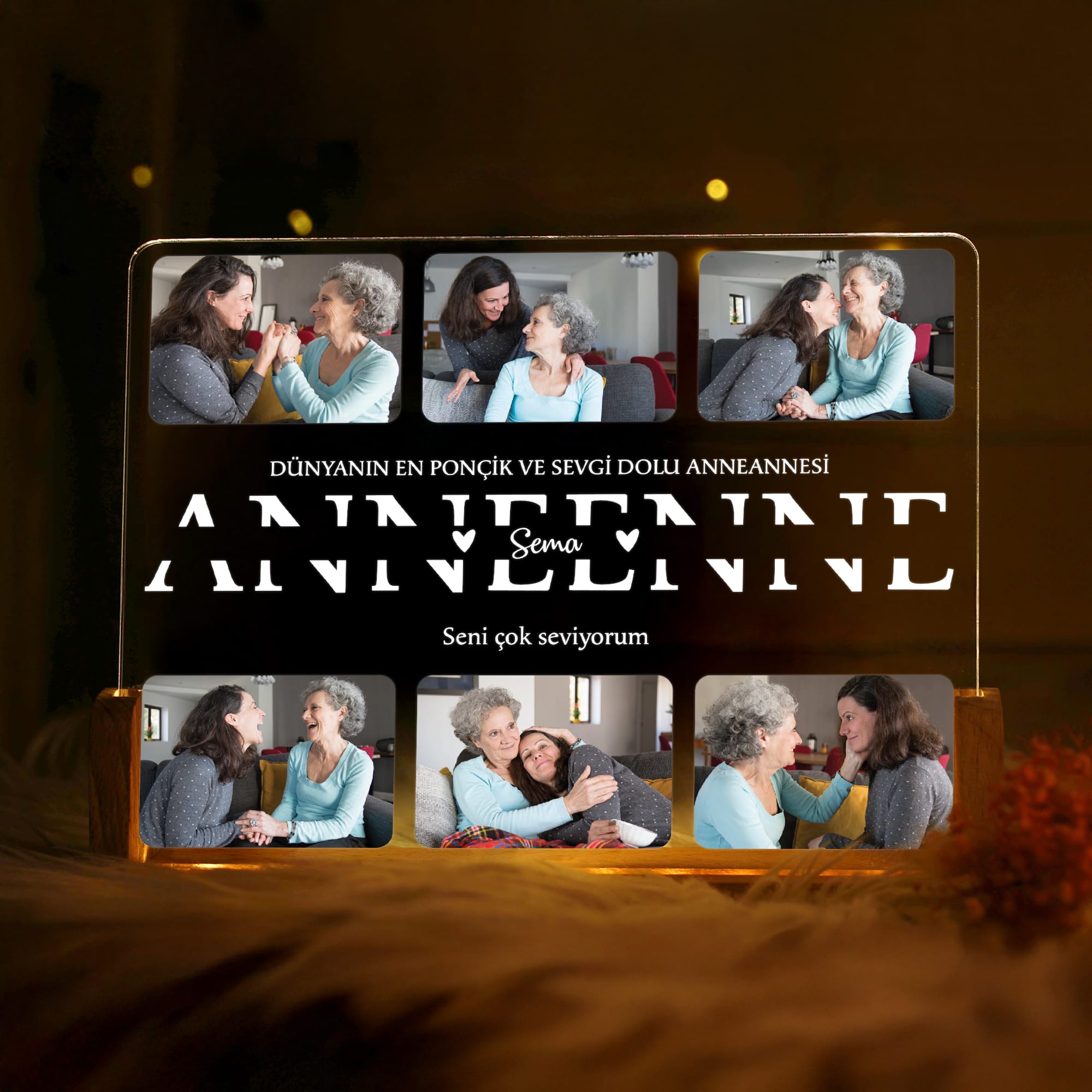 KİŞİYE ÖZEL "ANNEANNE" GECE LAMBASI