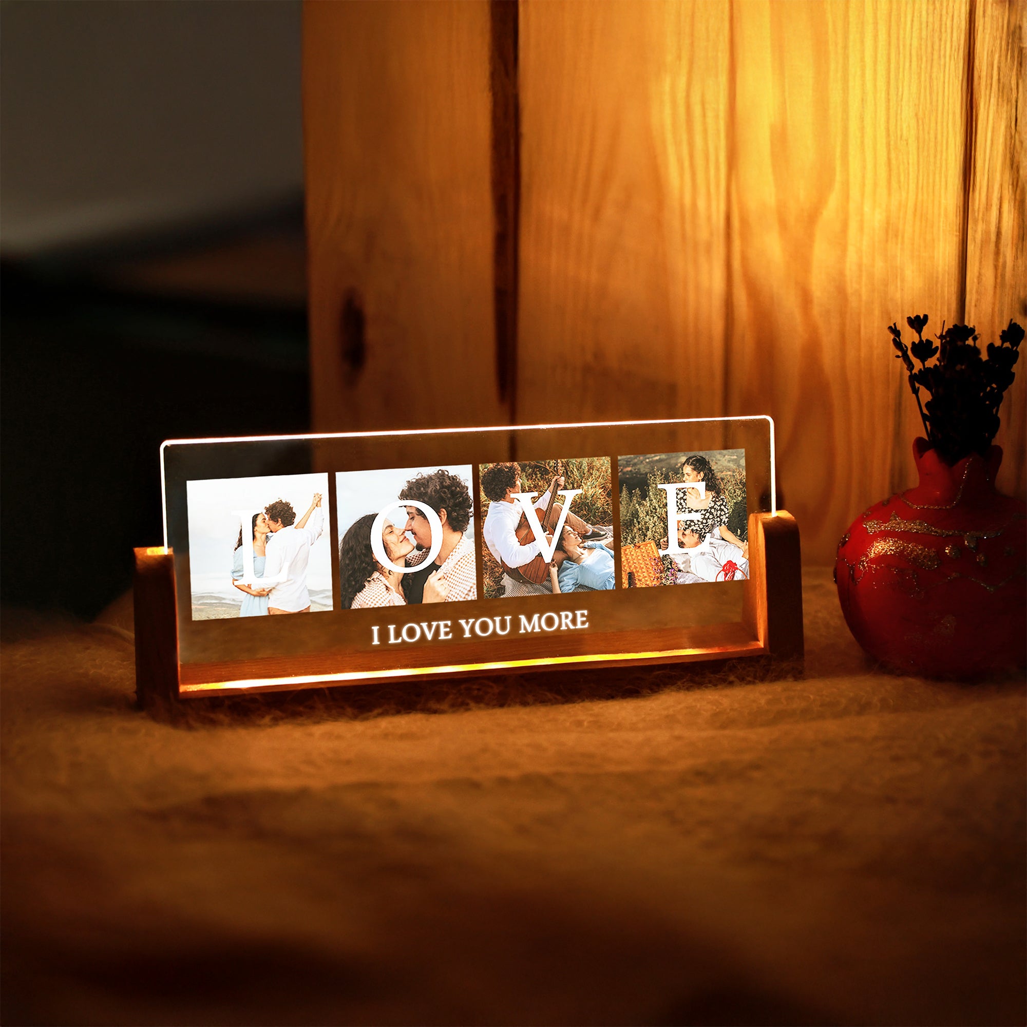 KİŞİYE ÖZEL LOVE TEMALI FOTOĞRAFLI LED GECE LAMBASI