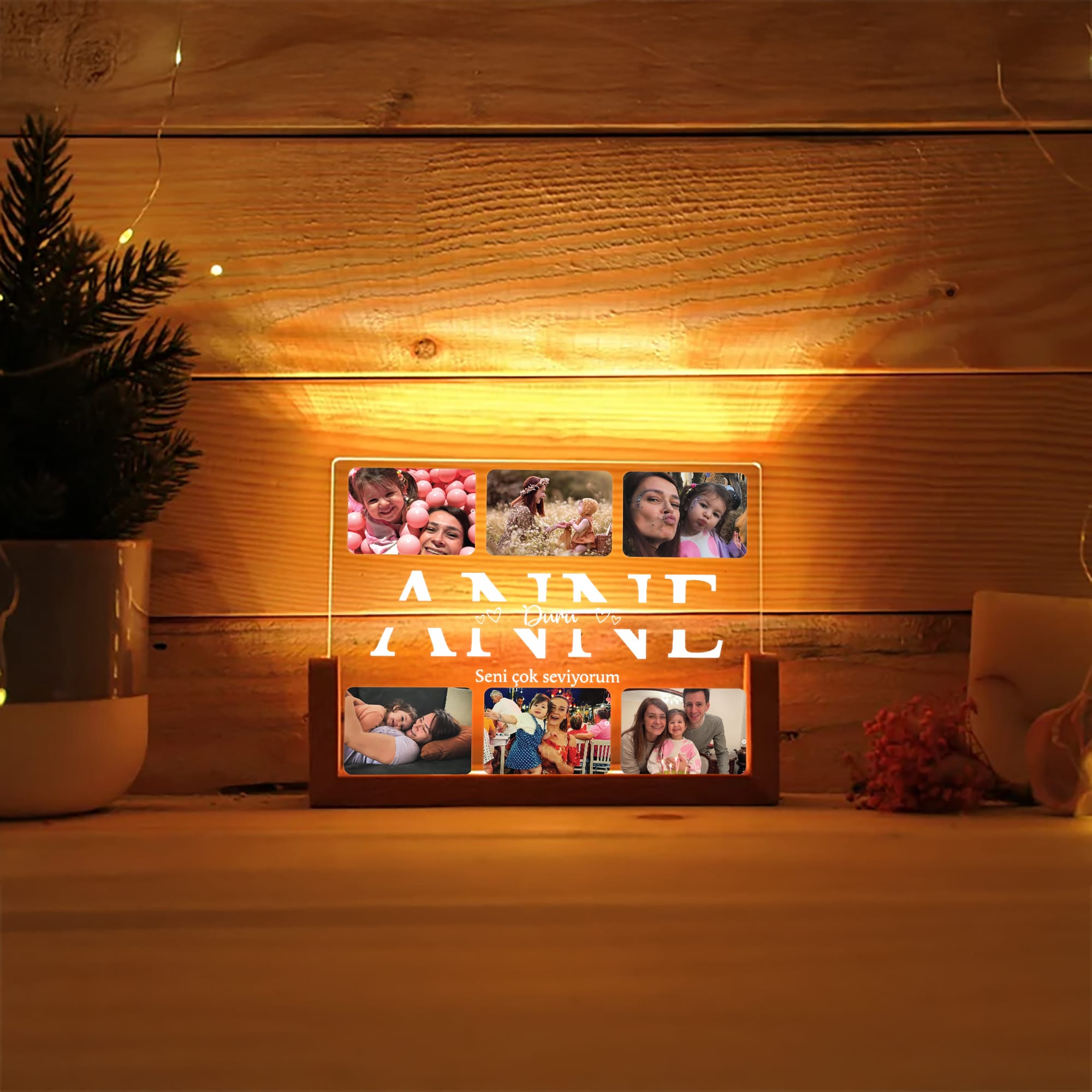 KİŞİYE ÖZEL "ANNE" GECE LAMBASI