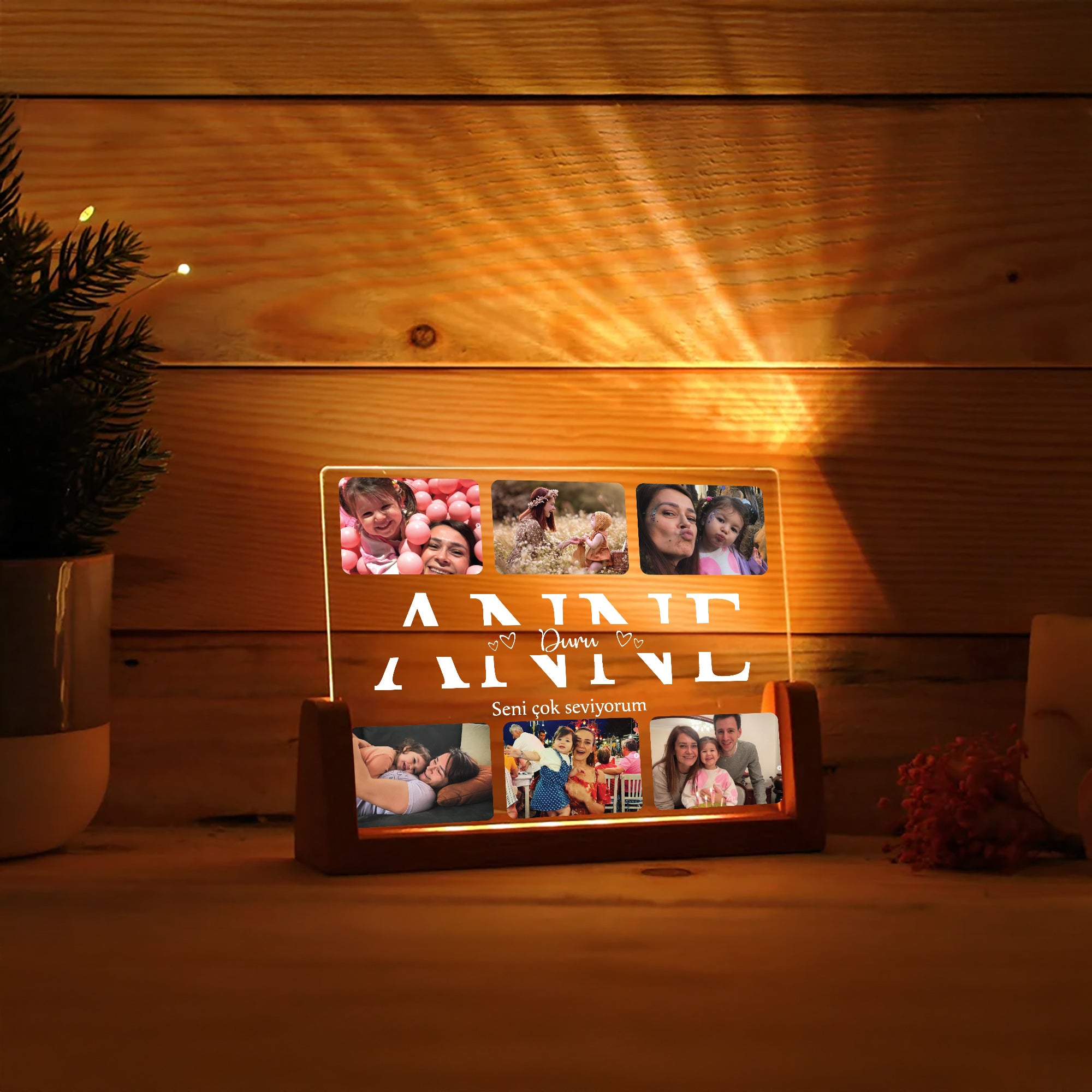 KİŞİYE ÖZEL "ANNE" GECE LAMBASI