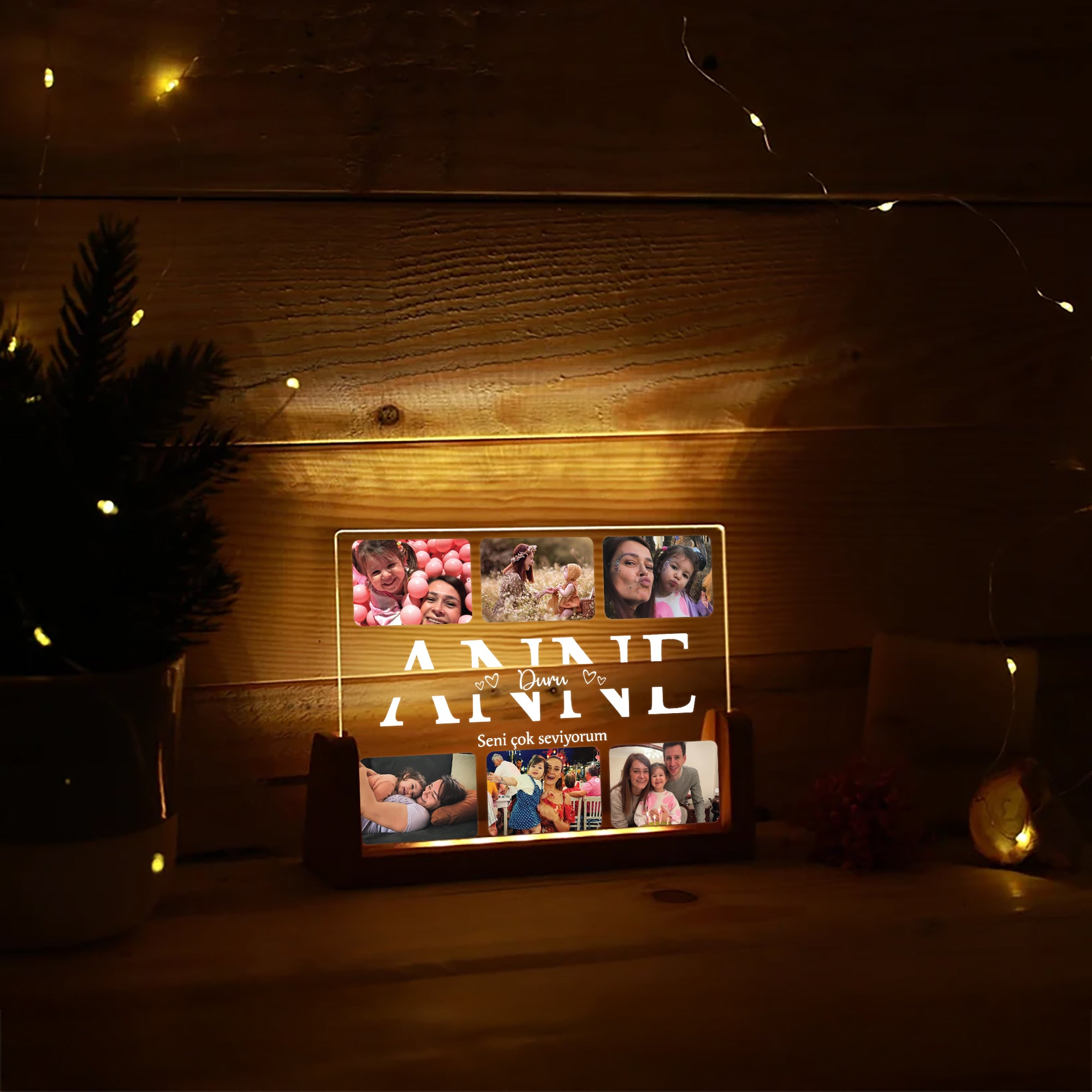 KİŞİYE ÖZEL "ANNE" GECE LAMBASI