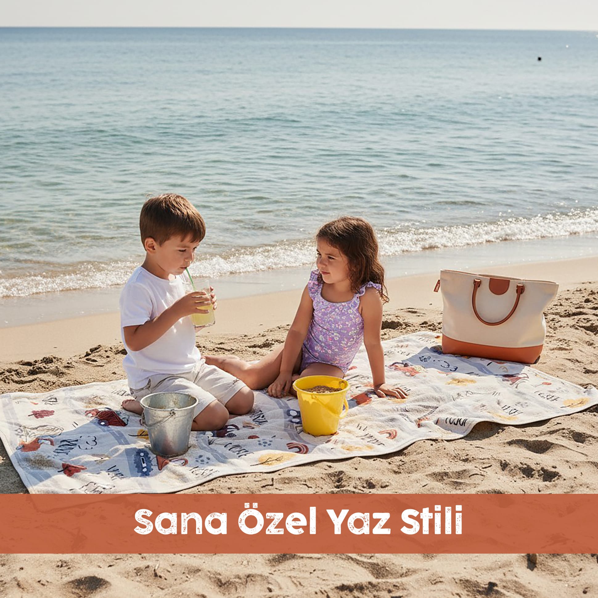 Kişiye Özel "İş Makineleri" Çocuk Havlusu