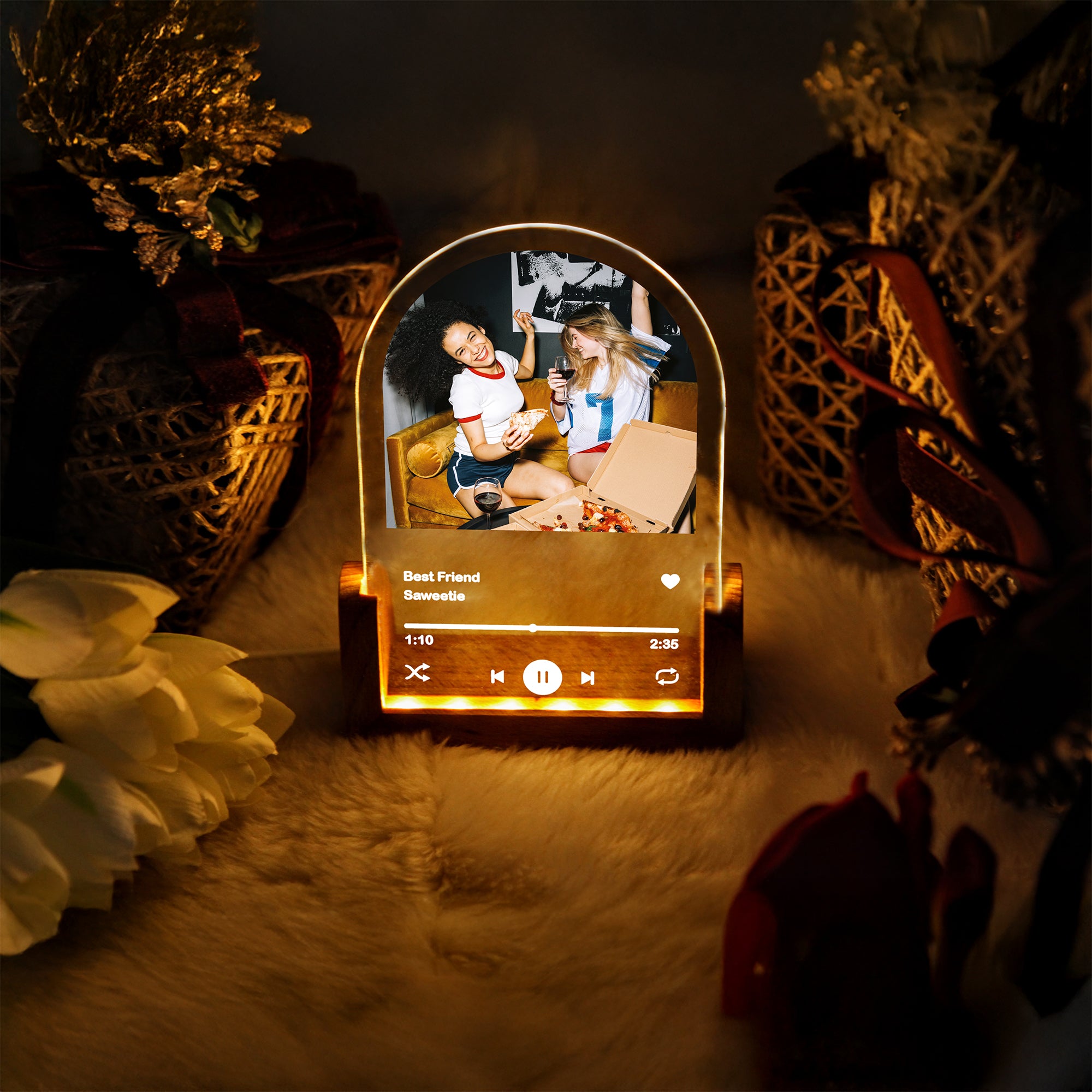 KİŞİYE ÖZEL FOTOĞRAFLI MÜZİK TEMALI LED GECE LAMBASI