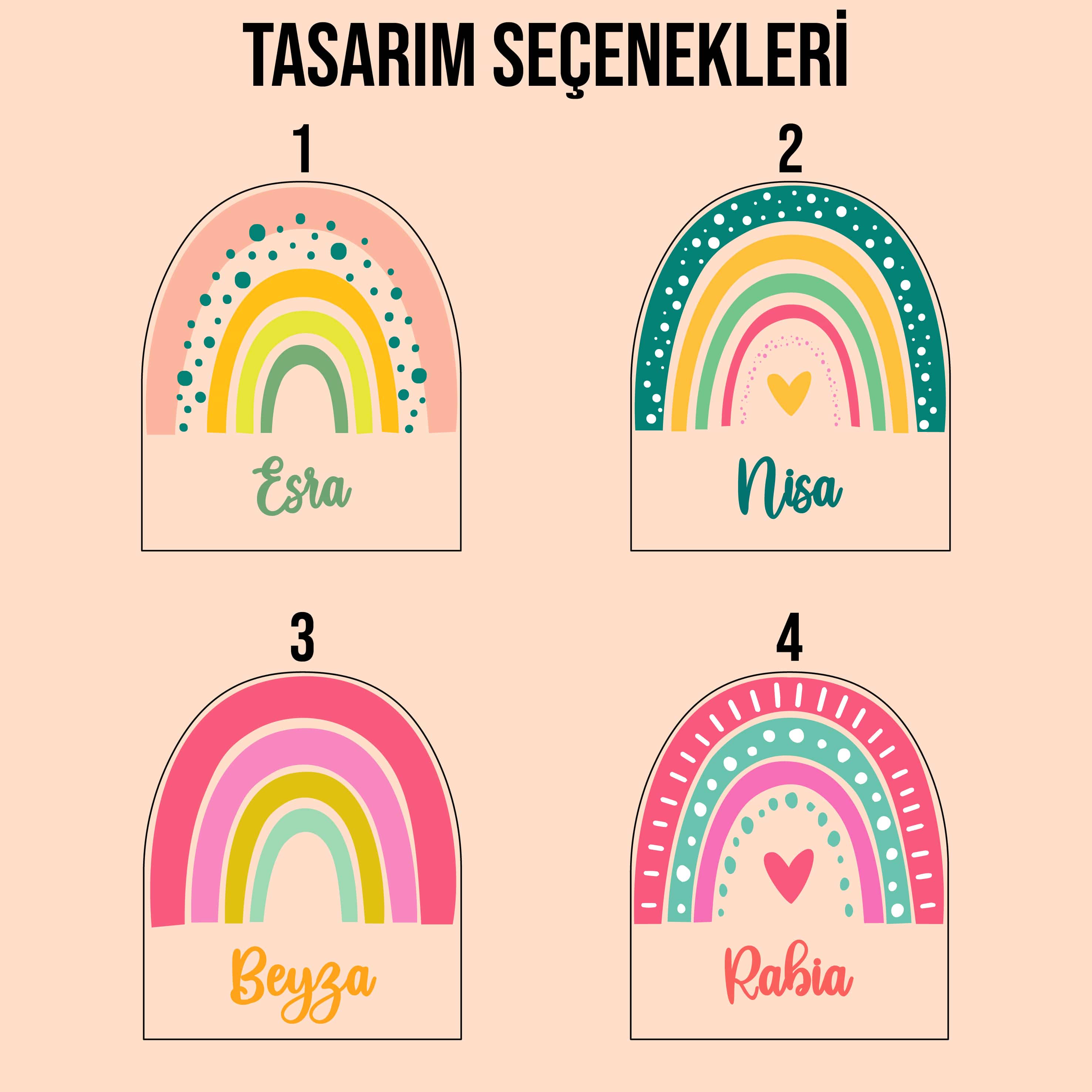KİŞİYE ÖZEL RENKLİ GÖKKUŞAĞI TASARIMLI LED GECE LAMBASI