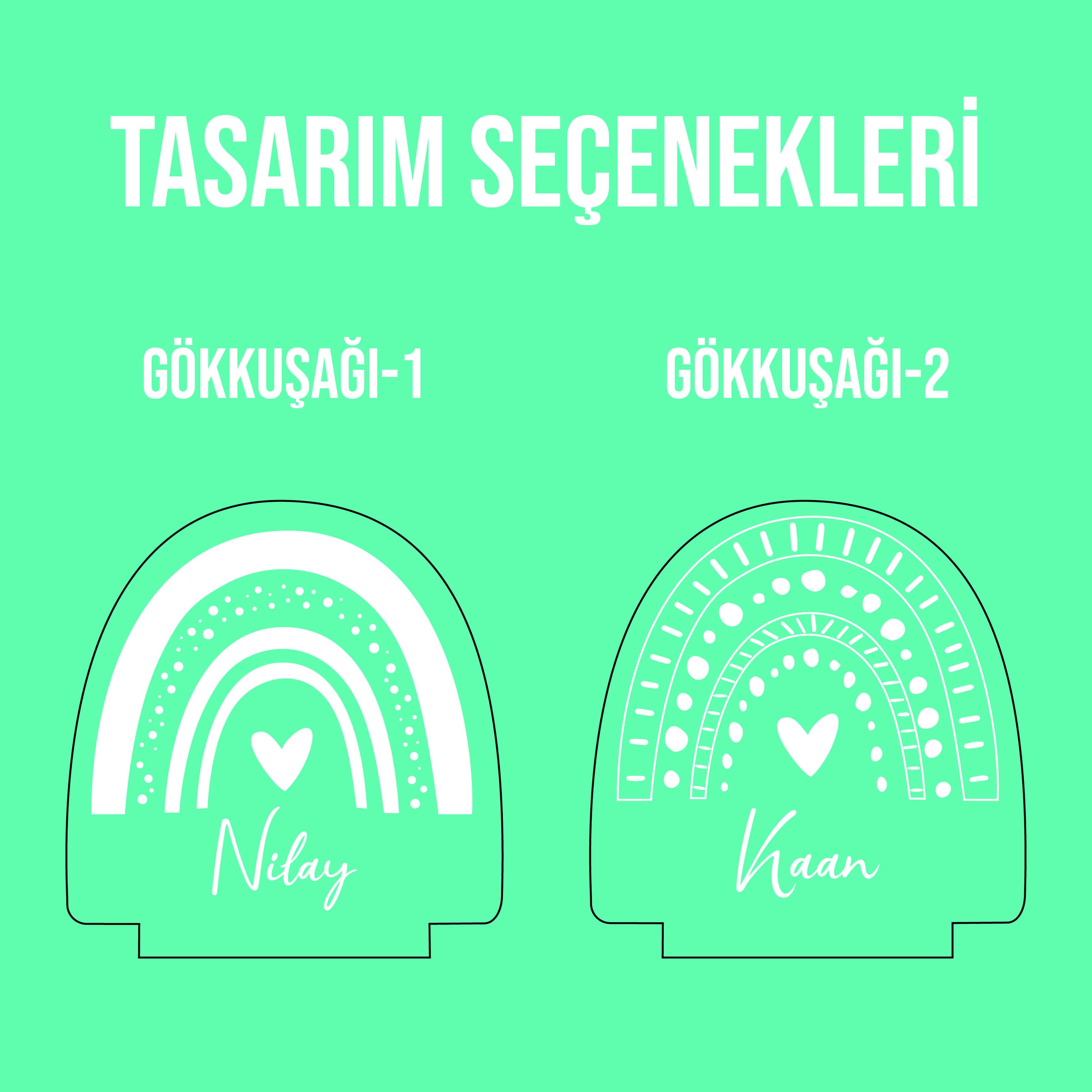 KİŞİYE ÖZEL MİNİMAL GÖKKUŞAĞI LED GECE LAMBASI
