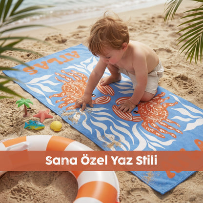 Kişiye Özel "Deniz Canlıları" Serisi Çocuk Havlusu