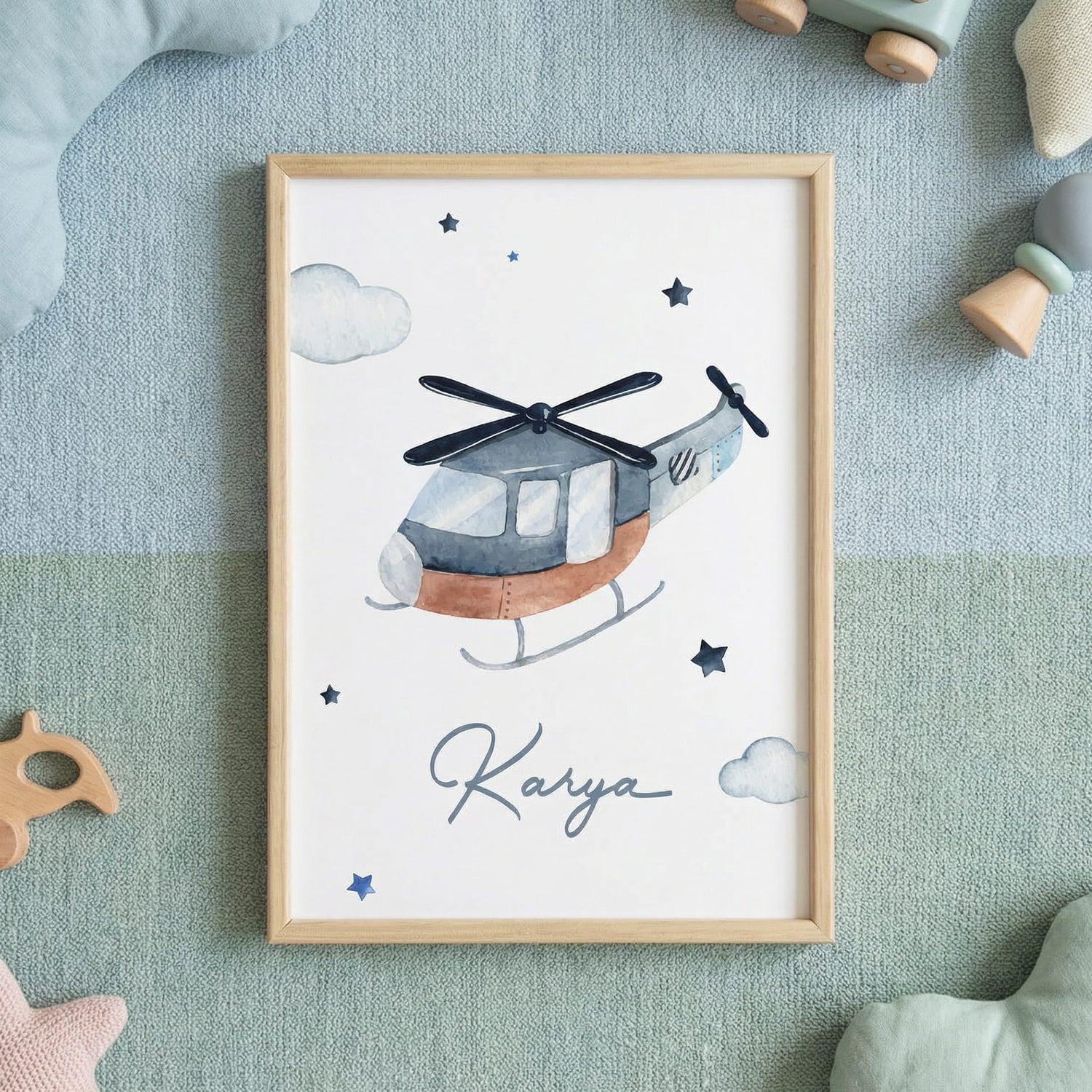Kişiye Özel "Gökyüzü" Helikopter Çocuk Tablo