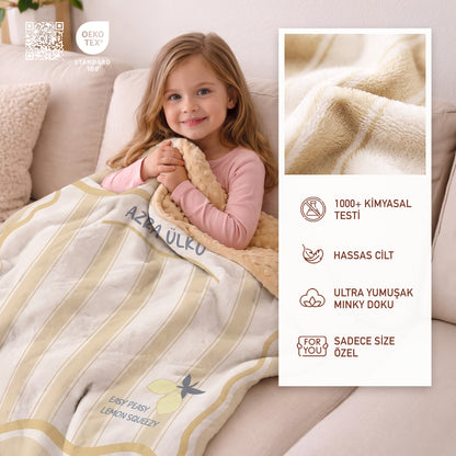 Kişiye Özel "SWEET LITTLE THINGS" Minky Battaniye - Bonibom Özel Koleksiyonu
