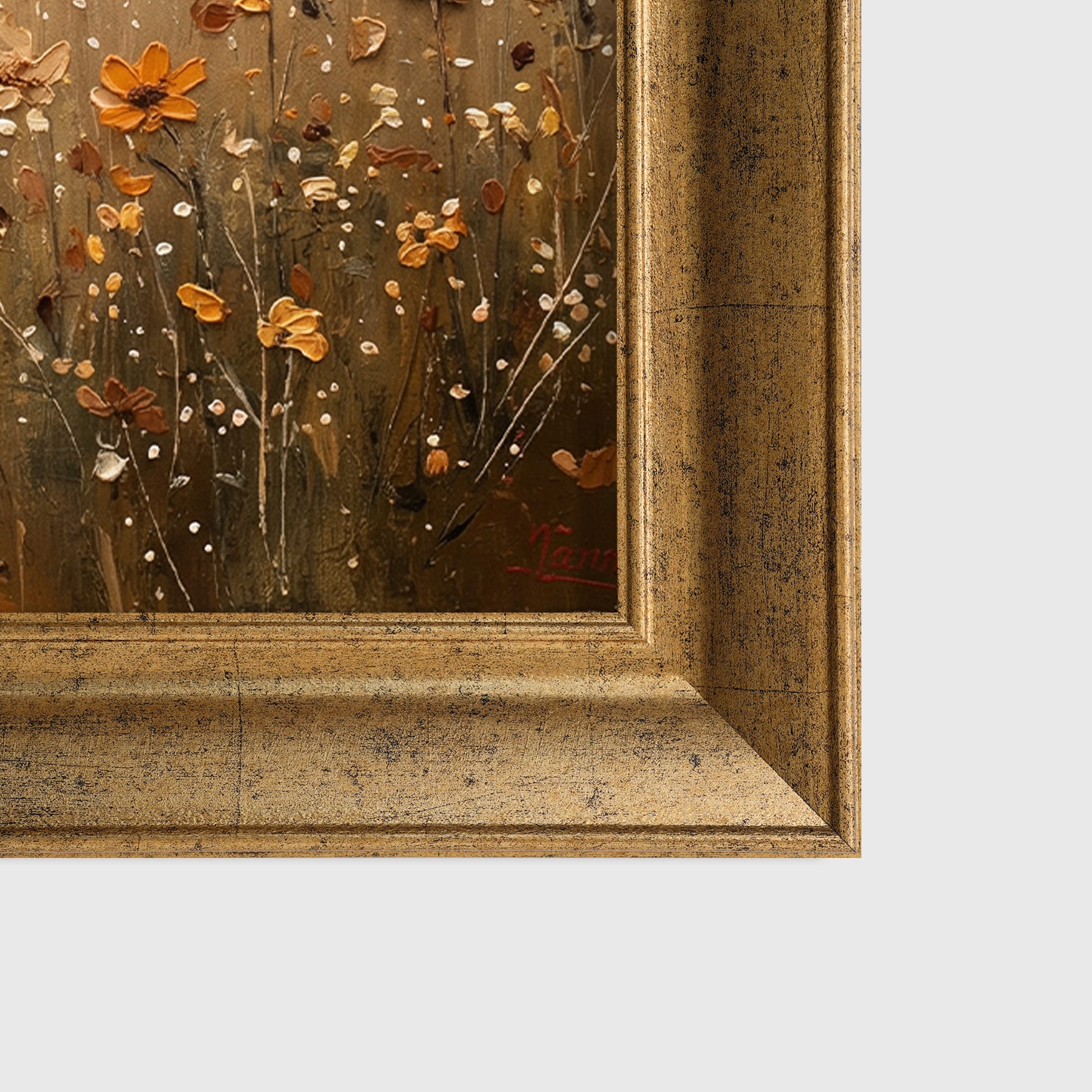 "Orange Flowers" Floral Tablo
