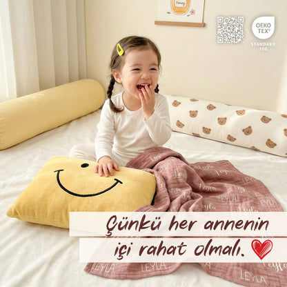 Kişiye Özel %100 Pamuk İsim Yazılı 2 Kat Müslin Örtü
