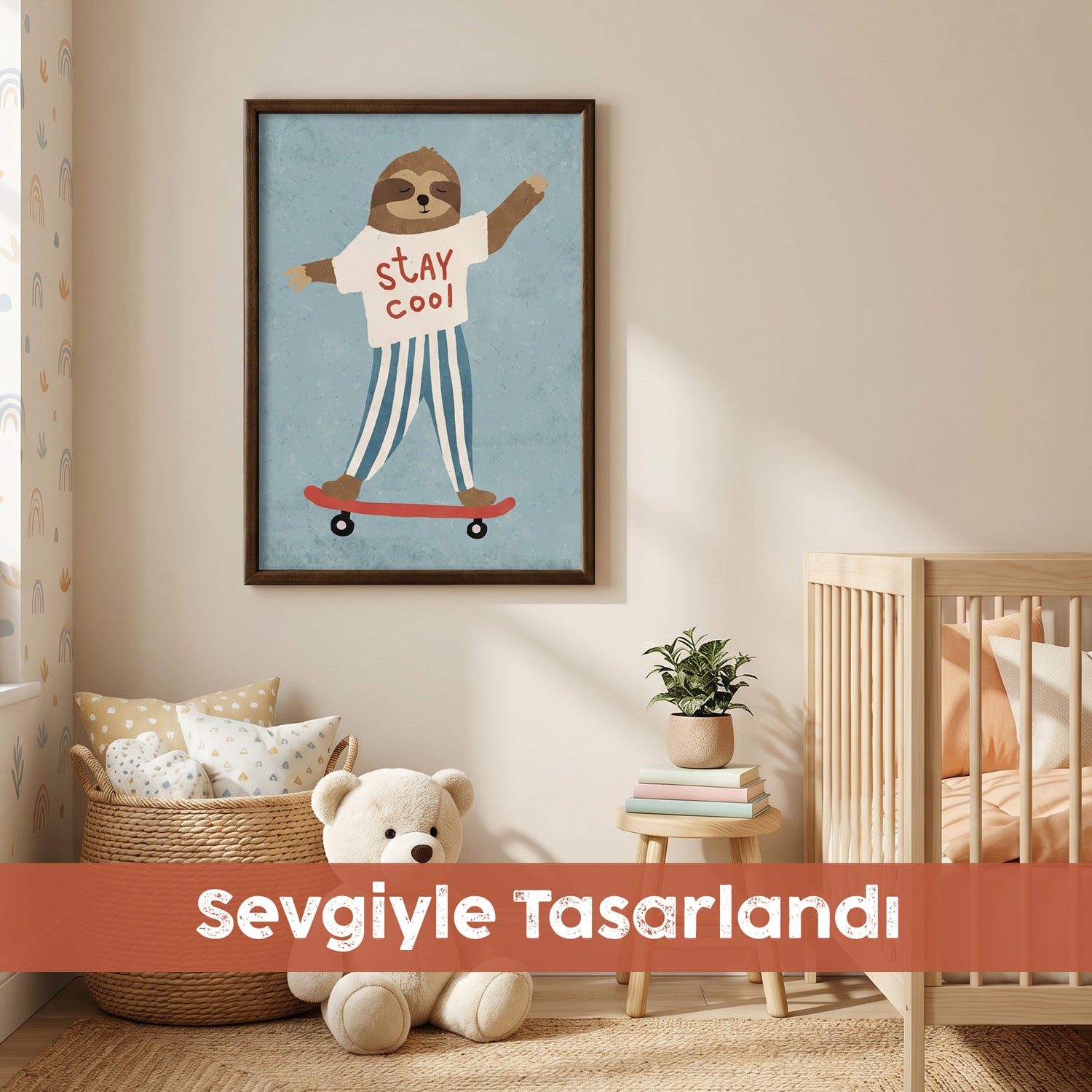 "Kaykay Yapan Miskin" Çocuk Odası Tablosu