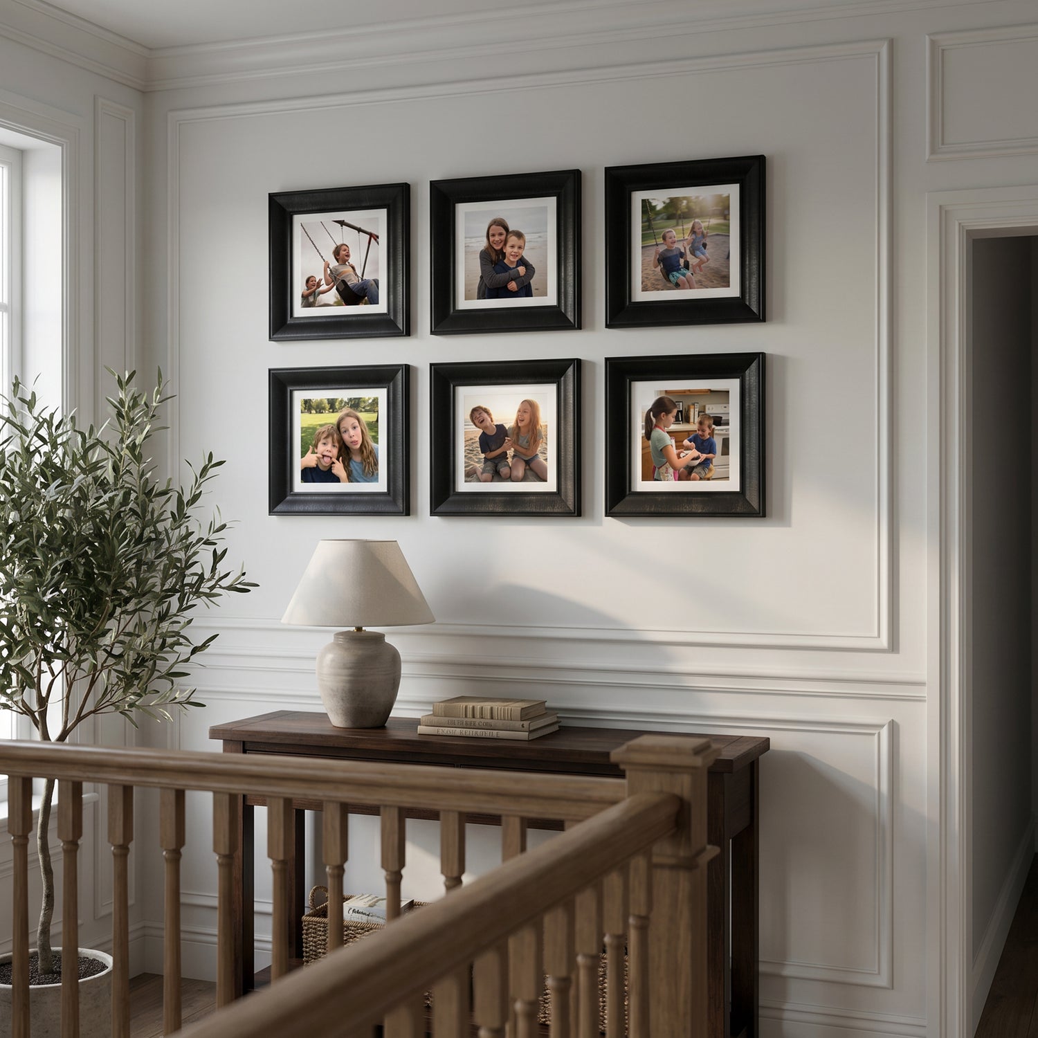 "Güzel Anılar Köşesi" Kişiye Özel Siyah Çerçeveli Fotoğraf Kolajı Seti