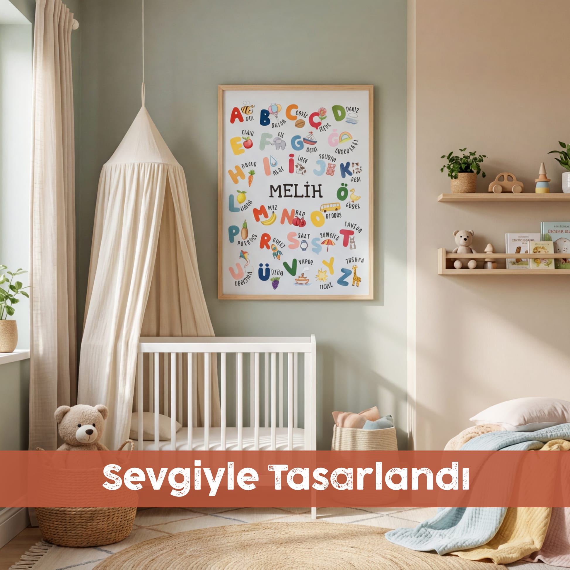 Kişiye Özel "Alfabe" İsimli Çocuk Tablo