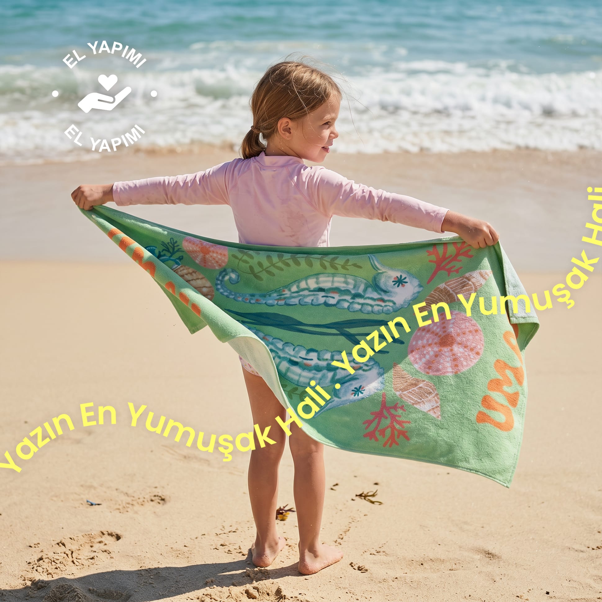 Kişiye Özel "Deniz Canlıları" Serisi Çocuk Havlusu