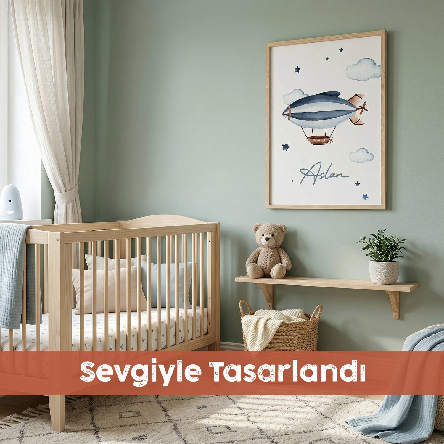Kişiye Özel "Gökyüzü" Zeplin Çocuk Tablo