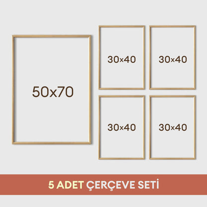 Kişiye Özel İsimli Patenli Zürafa ve Kaykaycı Dostlar Serisi - 5 Parça İsimli Bebek &amp; Çocuk Odası Tablo Seti