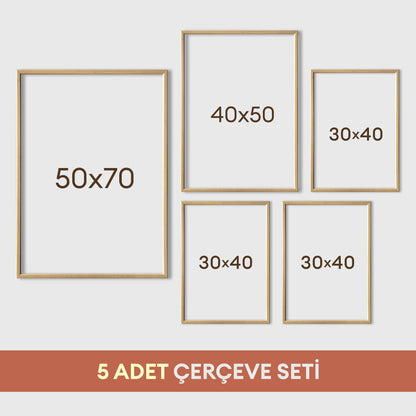 Patenli Zürafa ve Kaykaycı Dostlar Serisi - 5 Parça İsimli Bebek &amp; Çocuk Odası Tablo Seti