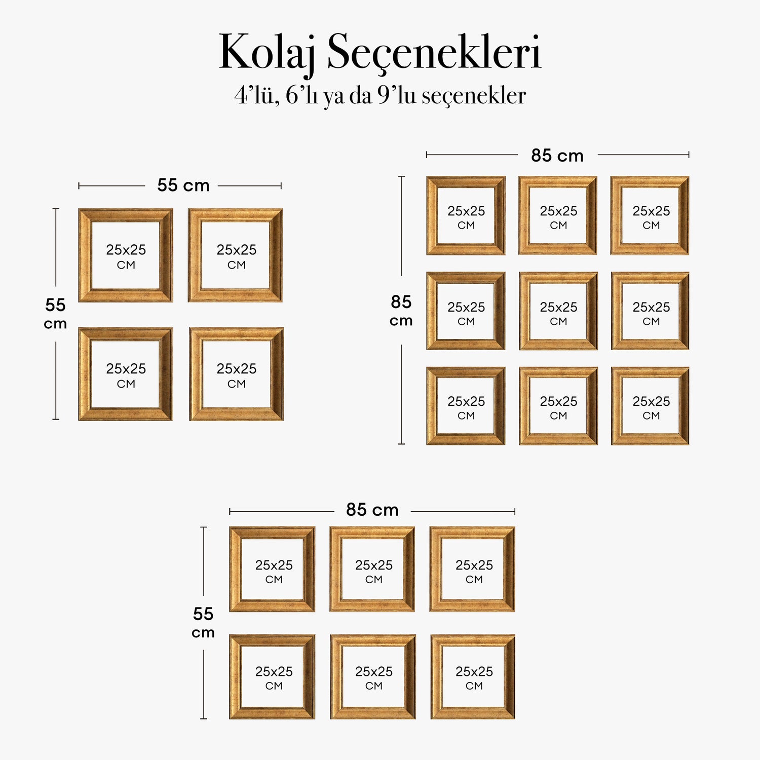 Güzel Anılar Köşesi" Kişiye Özel Siyah Çerçeveli Fotoğraf Kolajı Seti