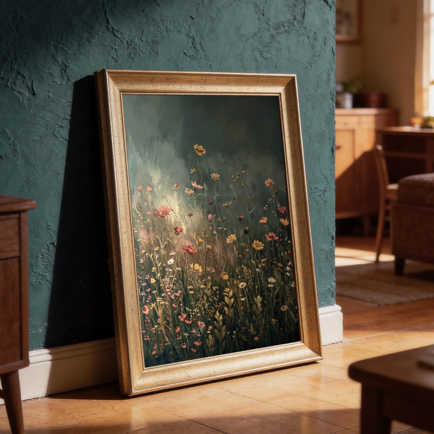"Deep Green" Floral Tablo