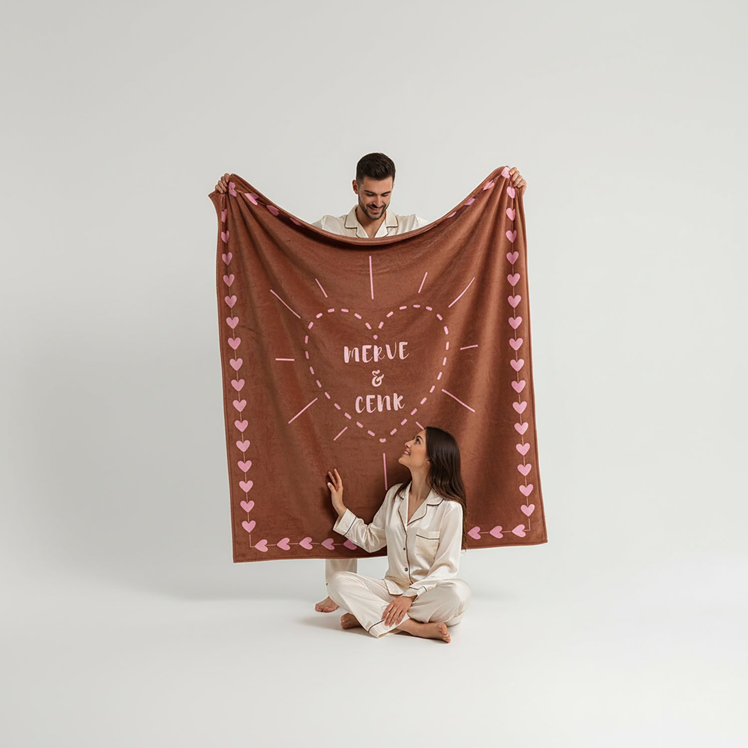 Kalpli İsimli Çift Battaniyesi