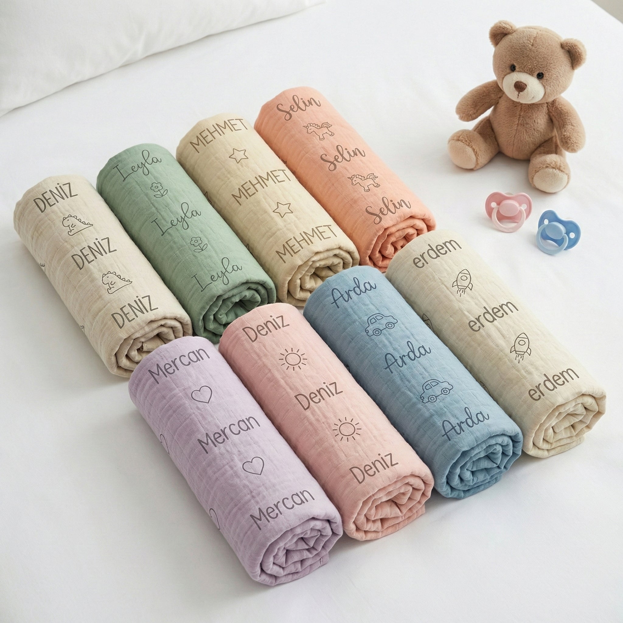 Kişiye Özel %100 Pamuk Müslin Battaniye