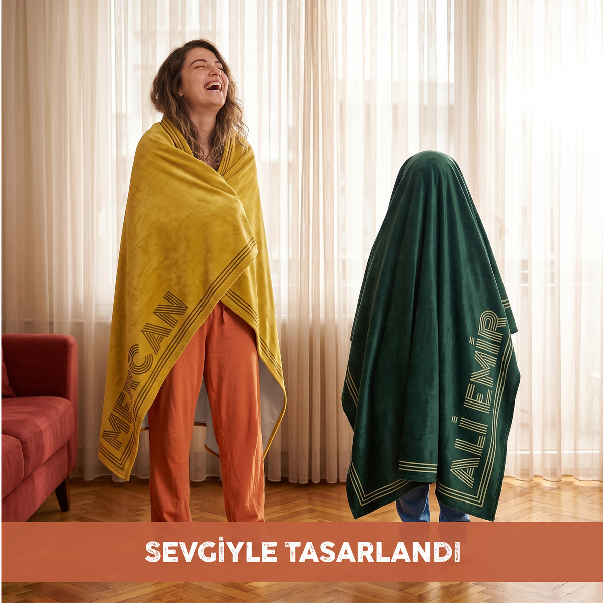 Kişiye Özel “MY LINE” Minky Battaniye
