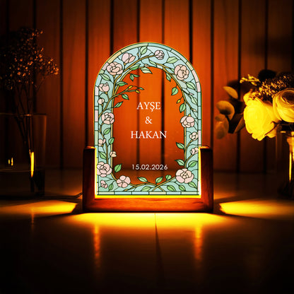 KİŞİYE ÖZEL VİTRAY DESENLİ GECE LAMBASI
