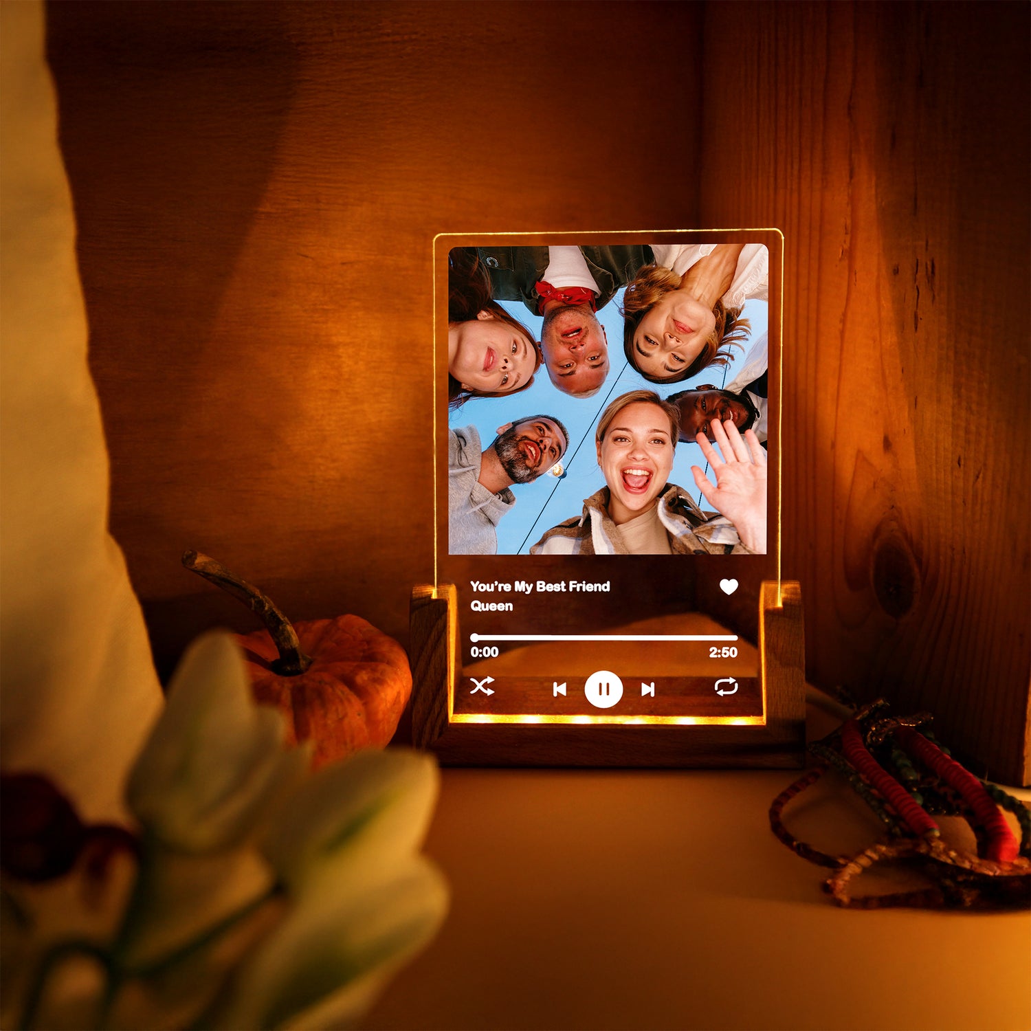 KİŞİYE ÖZEL FOTOĞRAFLI MÜZİK TEMALI LED GECE LAMBASI