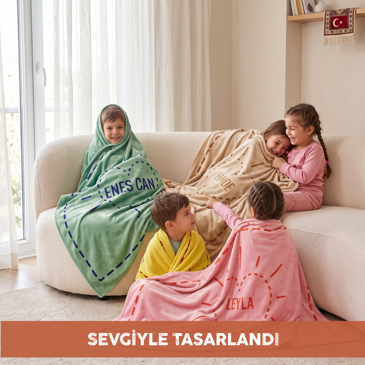 Kişiye Özel “KALBİMDE SEN” Minky Battaniye