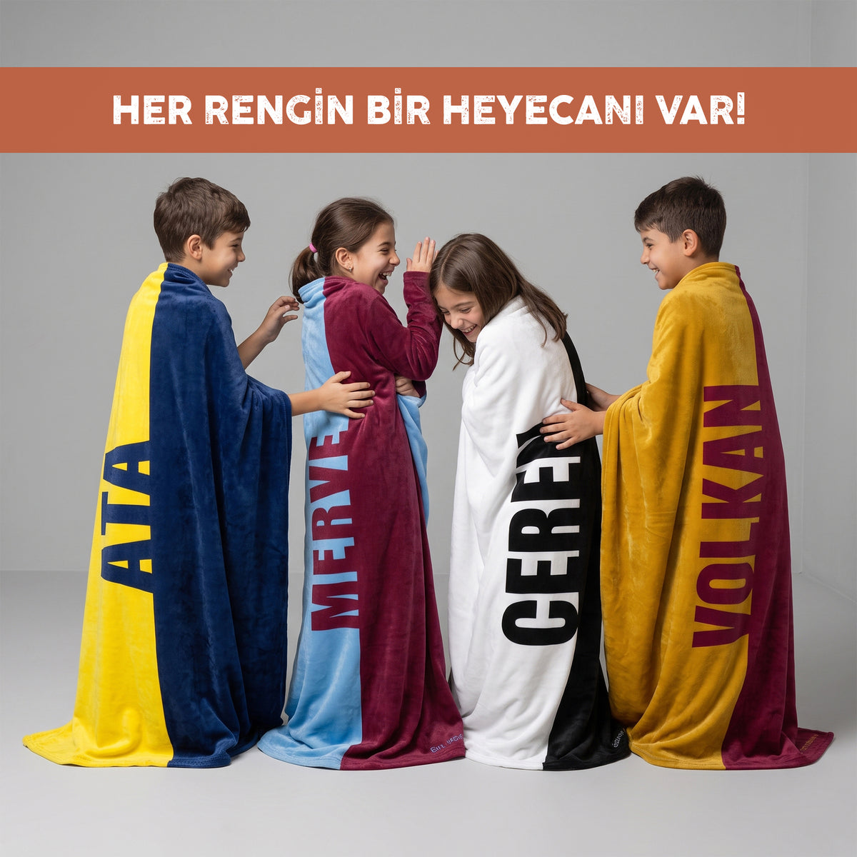Kişiye Özel Gönül Renkleri Minky Battaniye