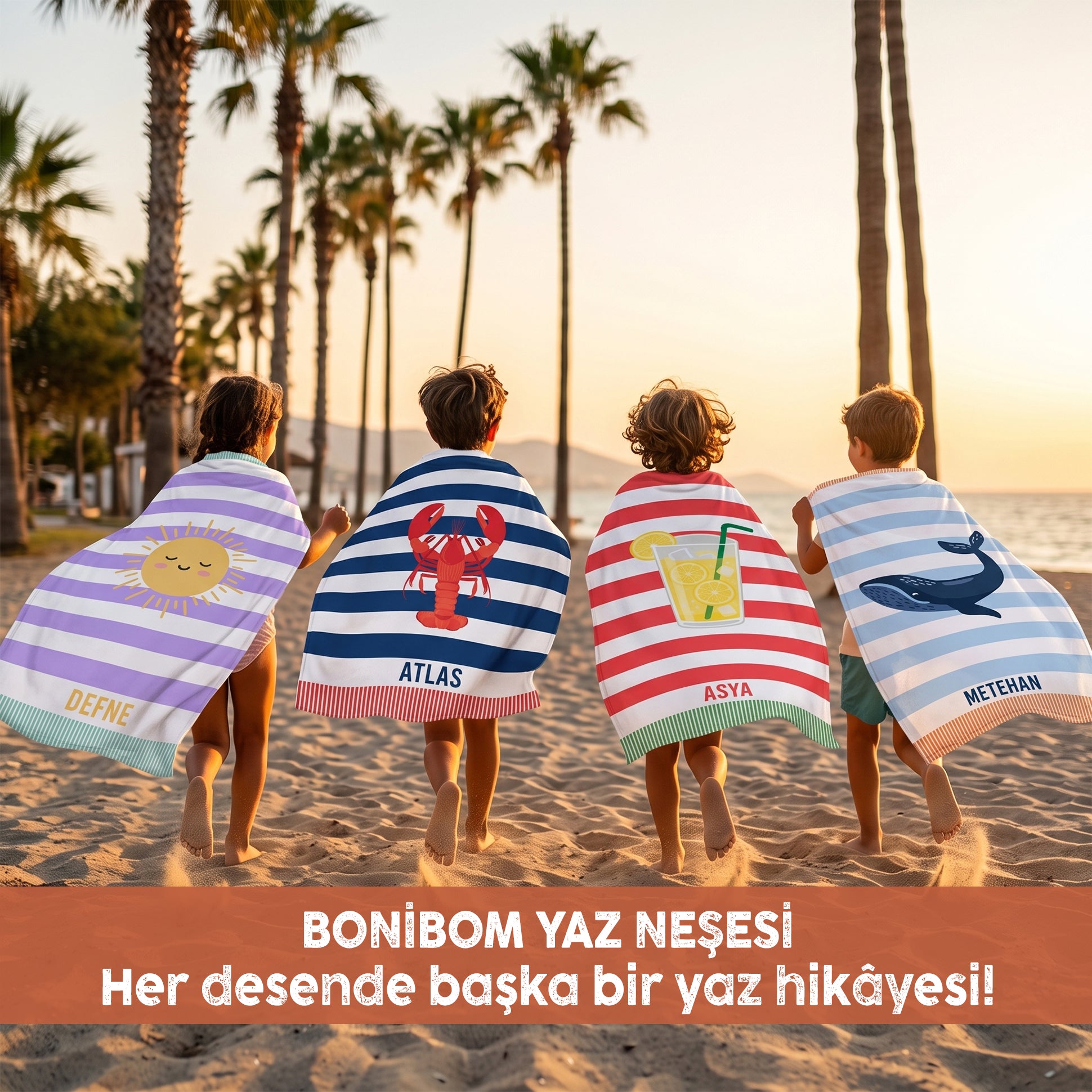 Kişiye Özel "YAZ NEŞESİ" Serisi Plaj Havlusu
