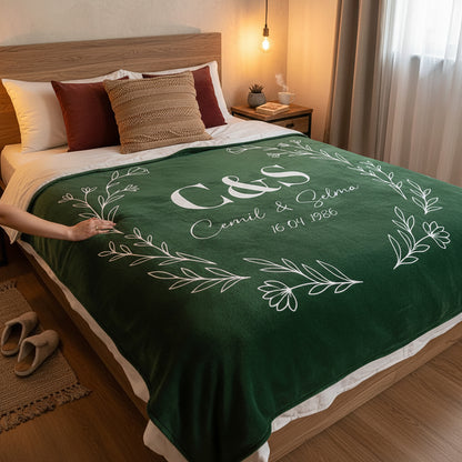 İsim ve Tarihli Çift Battaniyesi