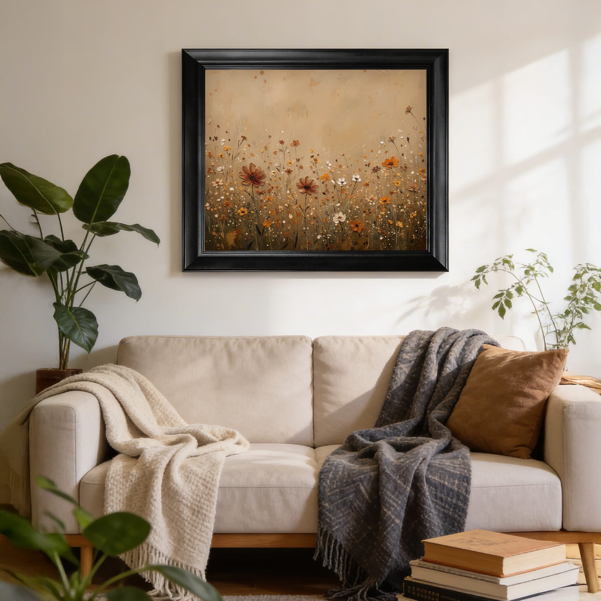 "Orange Flowers" Floral Tablo