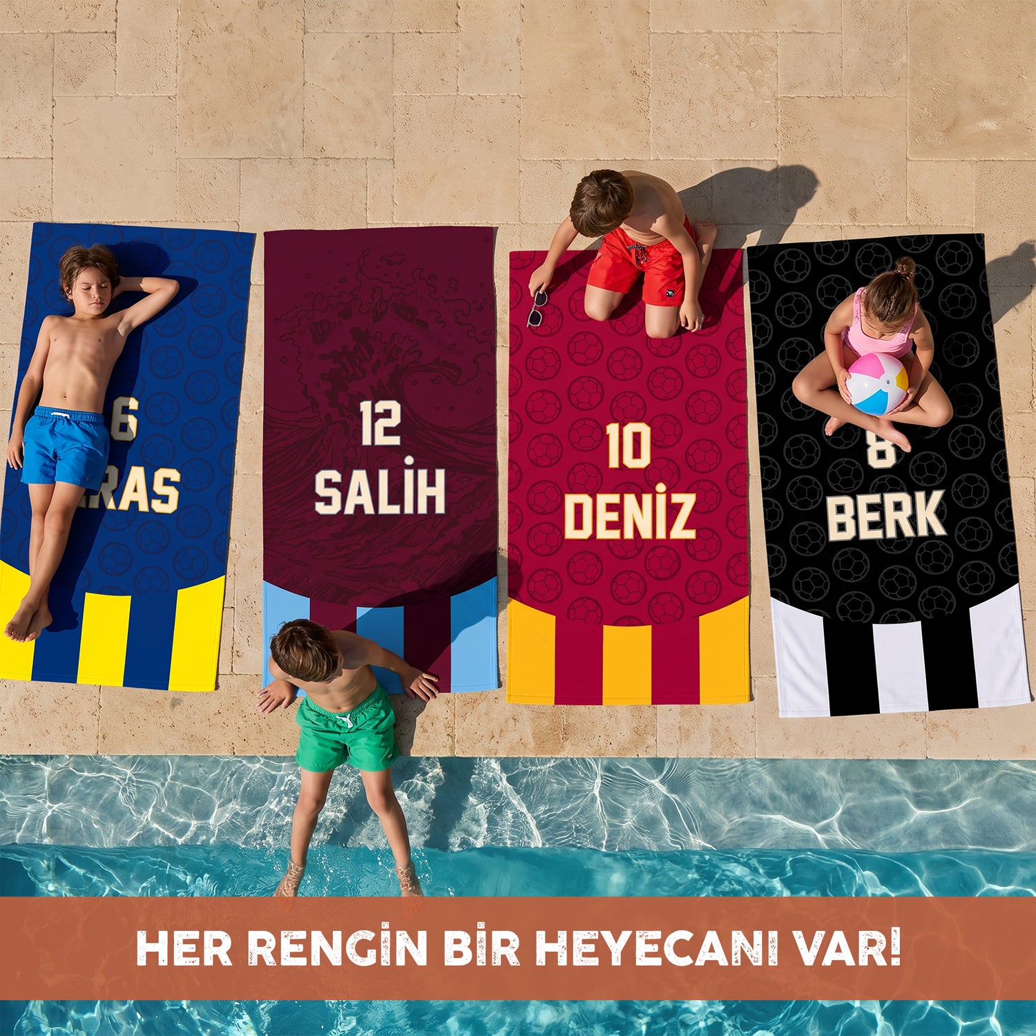 Kişiye Özel "BENİM RENGİM" Plaj Havlusu-Bonibom Özel Koleksiyonu