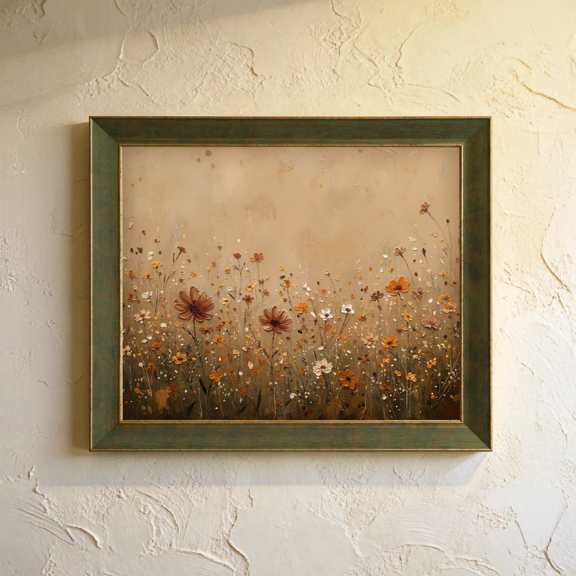 "Orange Flowers" Floral Tablo