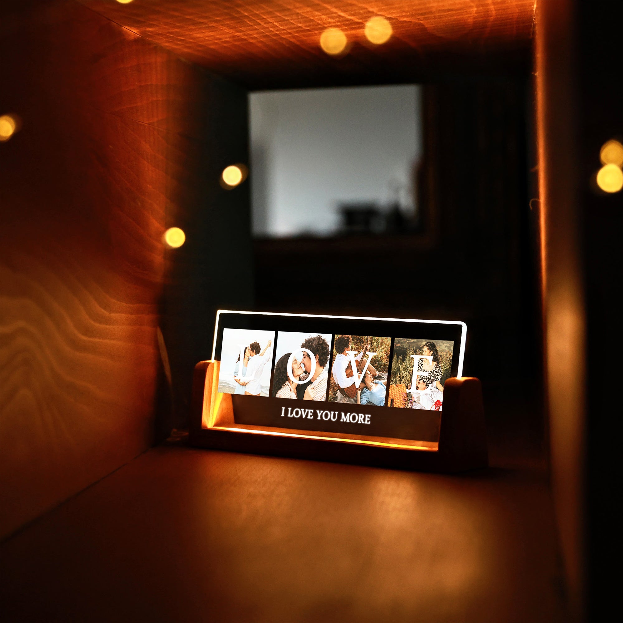 KİŞİYE ÖZEL LOVE TEMALI FOTOĞRAFLI LED GECE LAMBASI