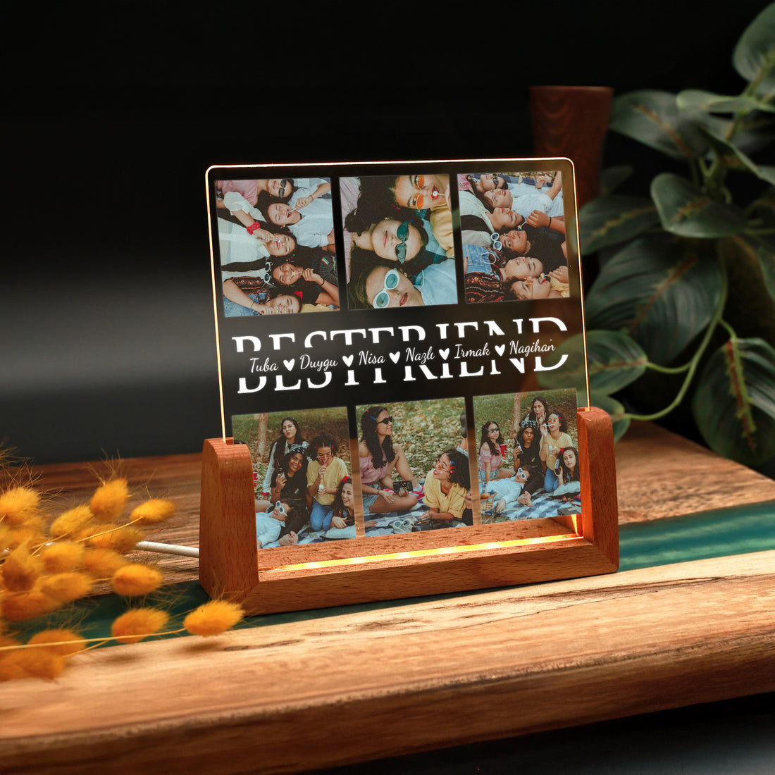 KİŞİYE ÖZEL &quot;BESTFRIEND&quot; LED IŞIKLI FOTOĞRAFLI GECE LAMBASI