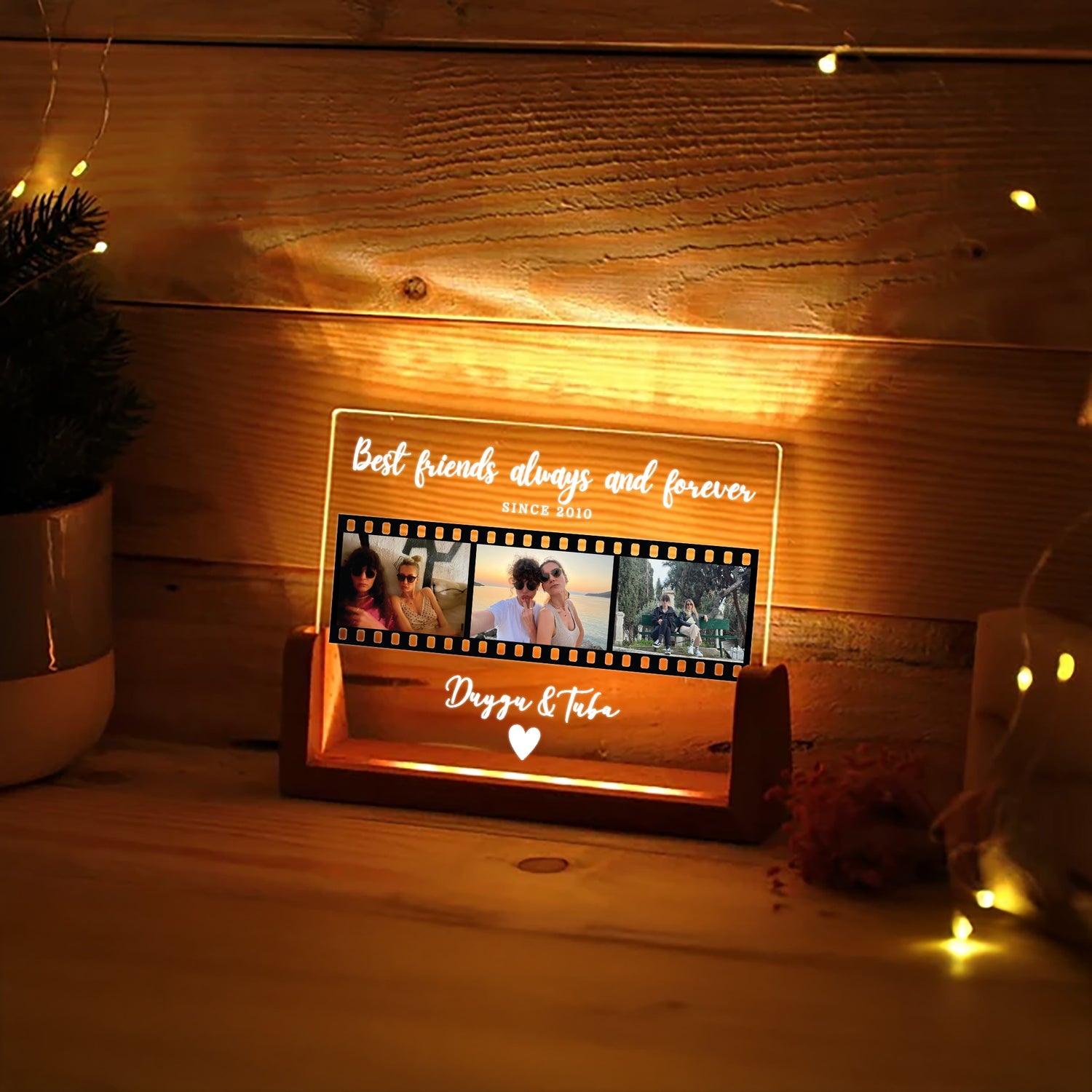 KİŞİYE ÖZEL &quot;BEST FRIENDS&quot; LED AKRİLİK LAMBA