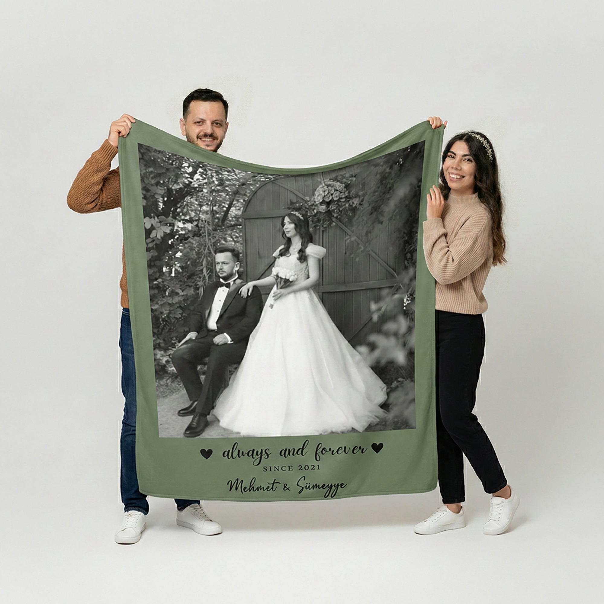 Sevgililer Gününe Özel Resim Kolajlı Battaniye