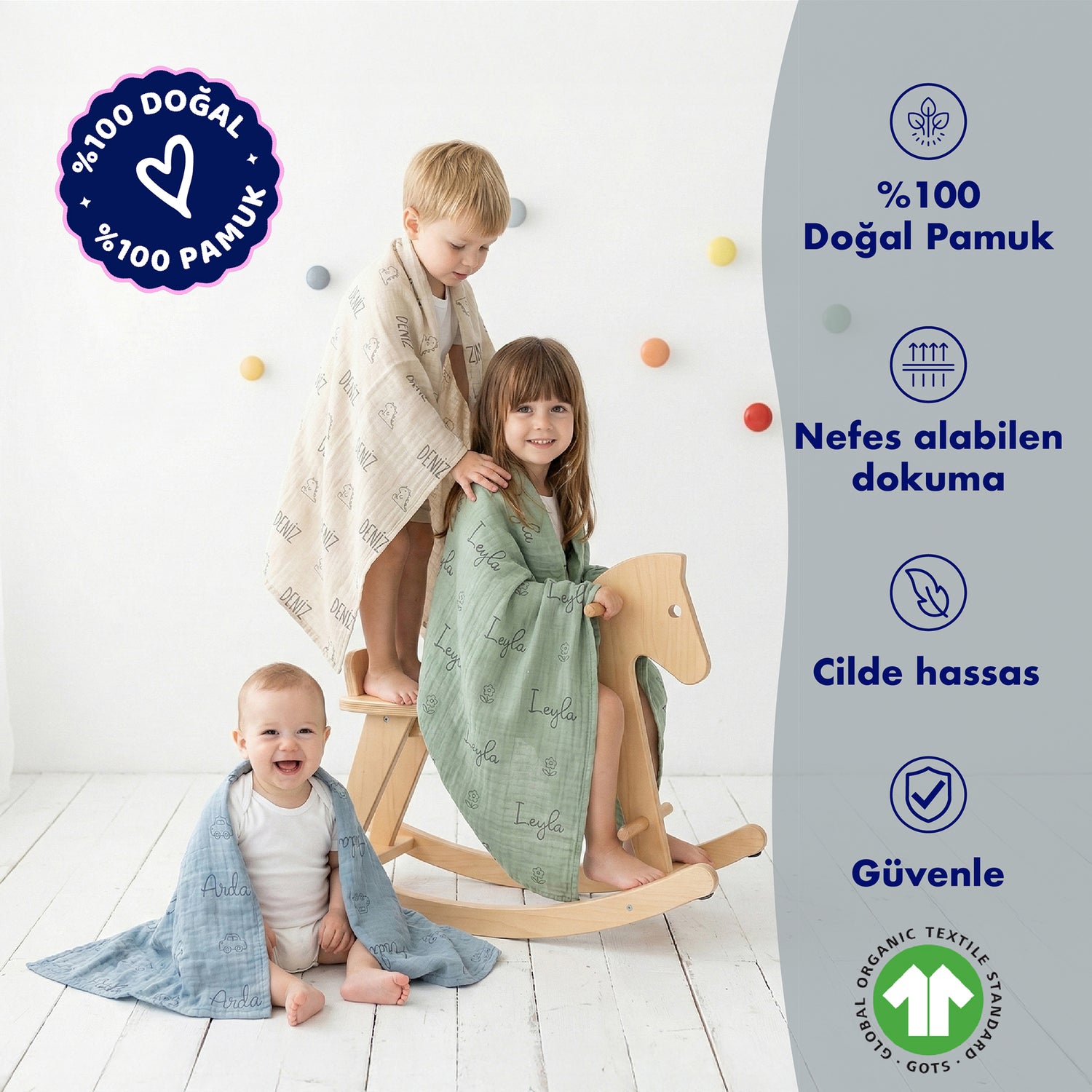 Kişiye Özel %100 Pamuk Müslin Battaniye